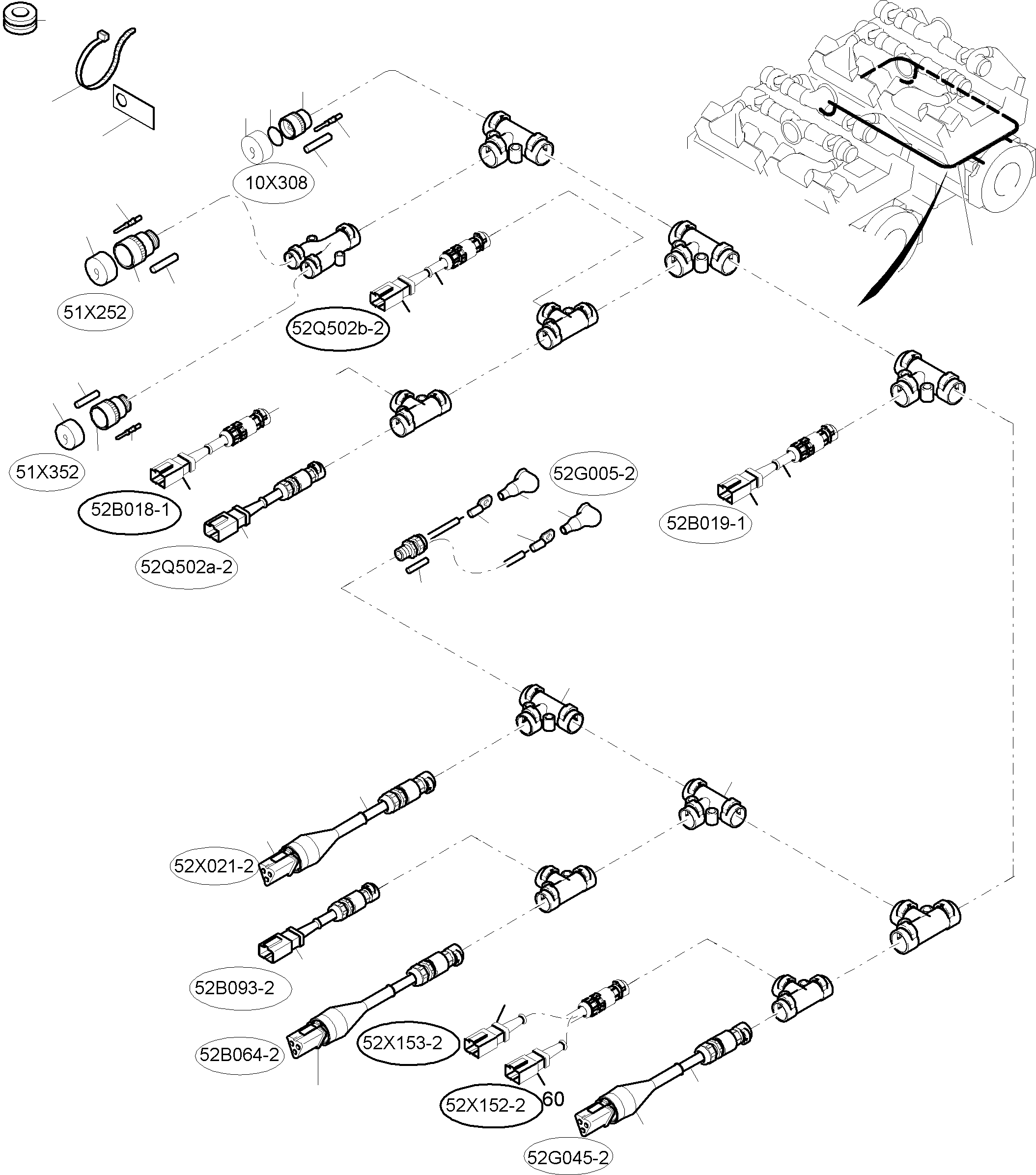 Komatsu parts book diagram for PC8000-6 S/N 12082: CABLES - MOTOR