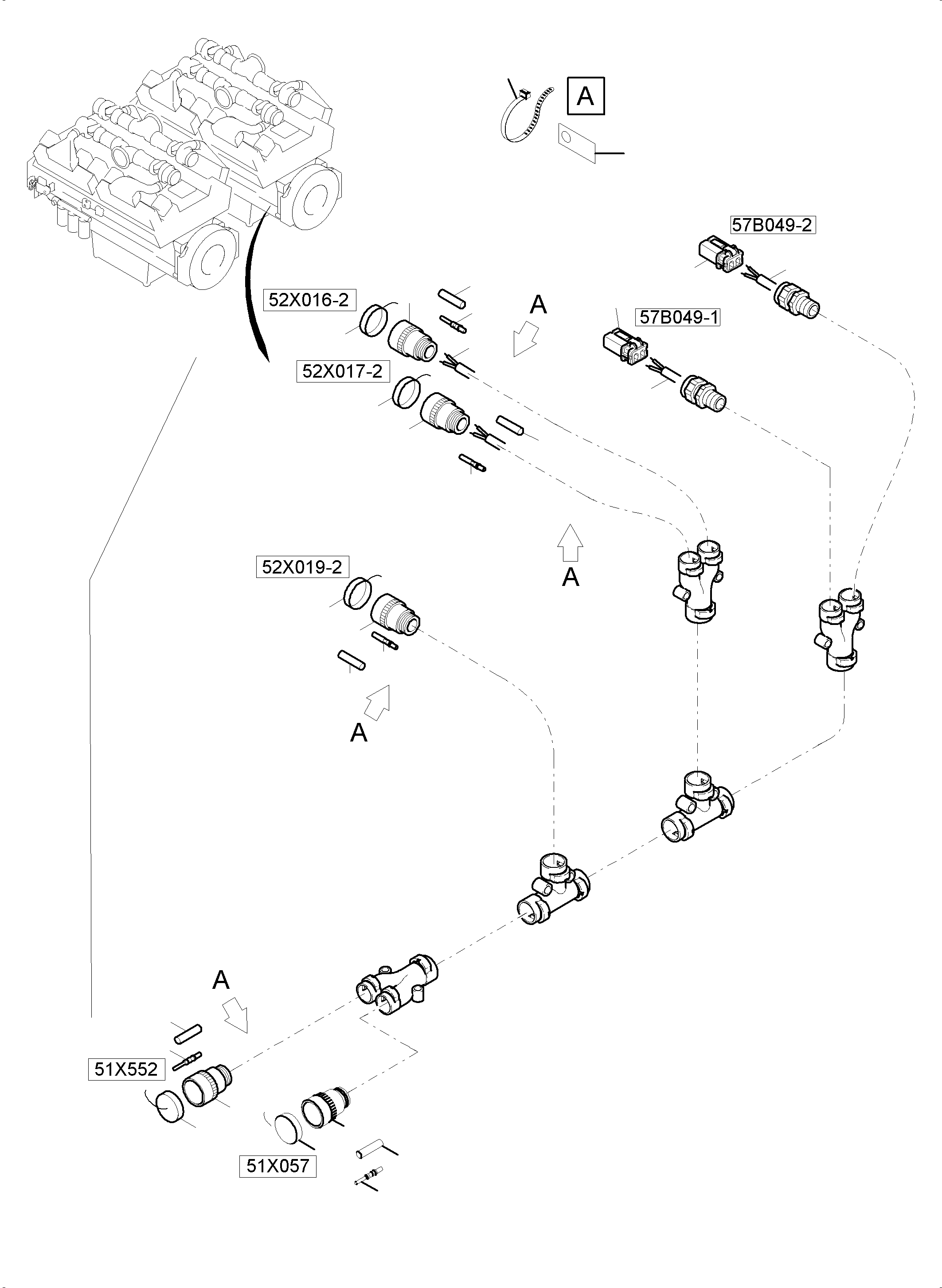 Komatsu parts book diagram for PC8000-6 S/N 12082: CABLES - MOTOR
