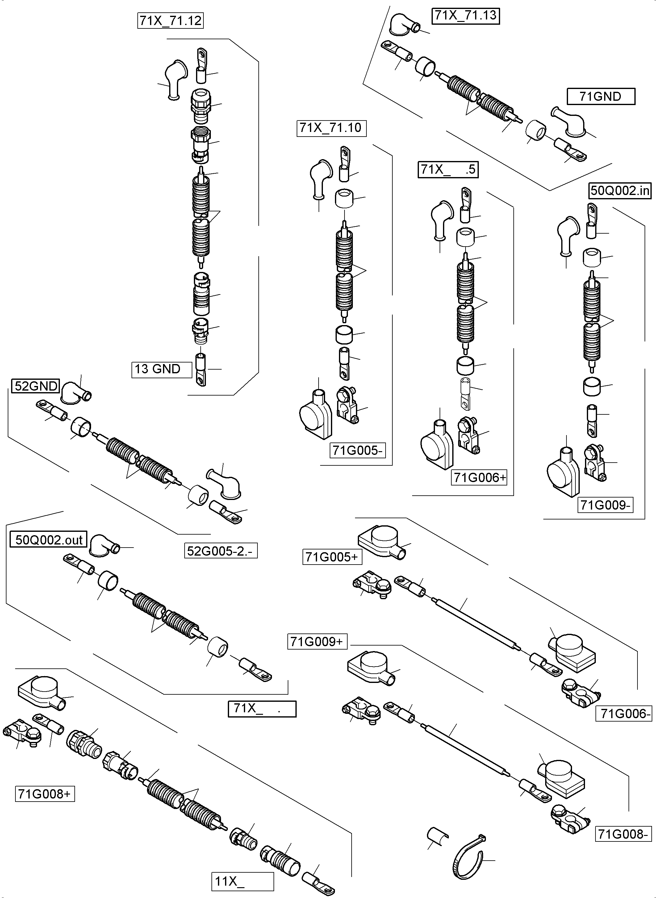 Komatsu parts book diagram for PC8000-6 S/N 12082: BATTERIES WITH CABLES