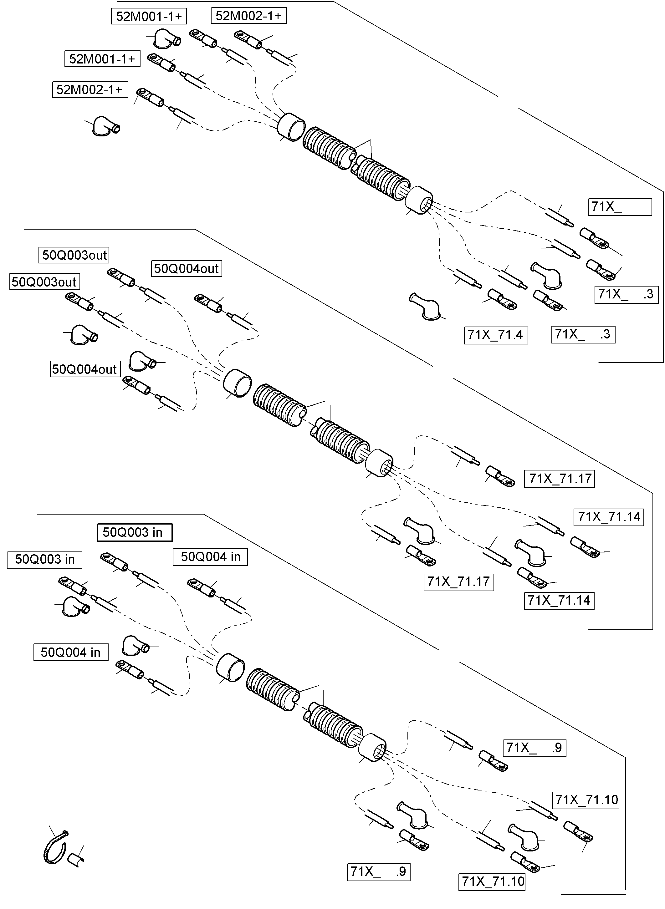 Komatsu parts book diagram for PC8000-6 S/N 12082: BATTERIES WITH CABLES