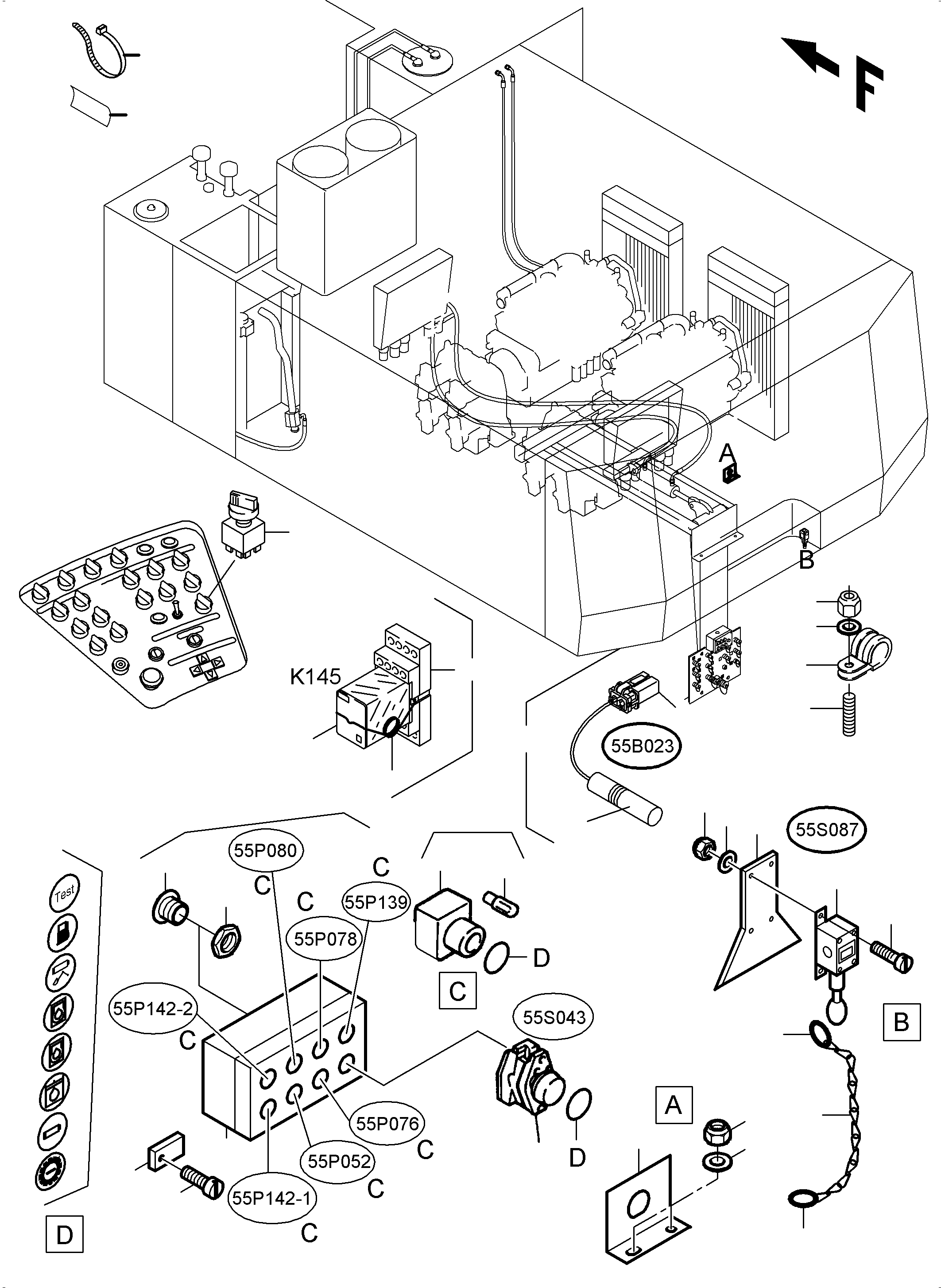 Komatsu parts book diagram for PC8000-6 S/N 12082: ELECTRIC PARTS - REFUELING