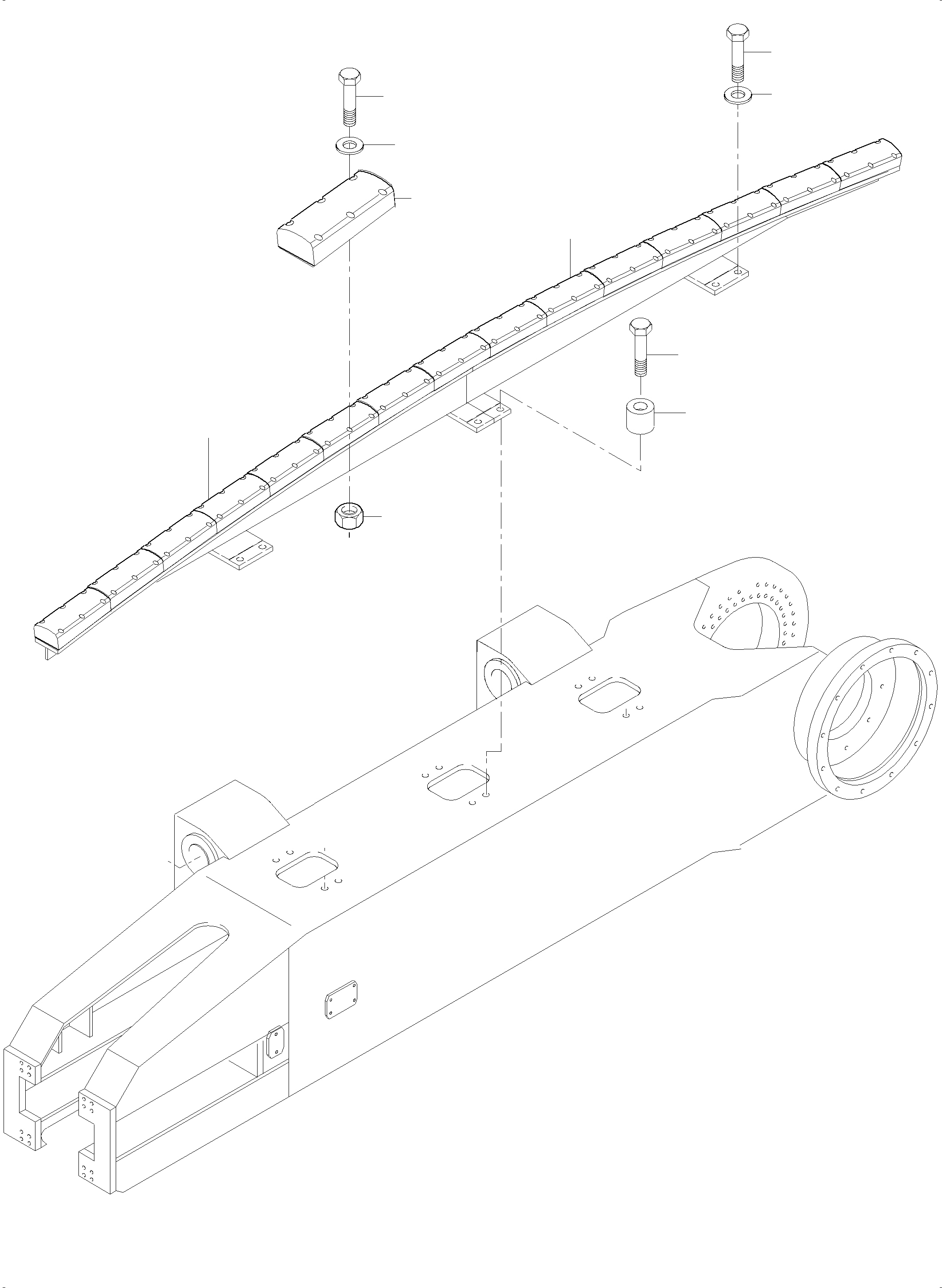 Komatsu parts book diagram for PC8000-6 S/N 12082: RAIL SUPPORT