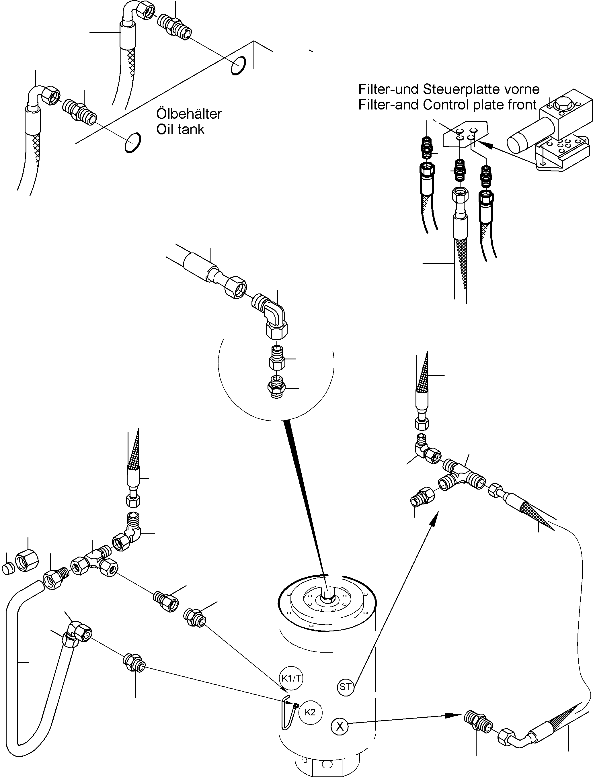 Komatsu parts book diagram for PC8000-6 S/N 12082: HYDR. LINES, ROTARY JOINT