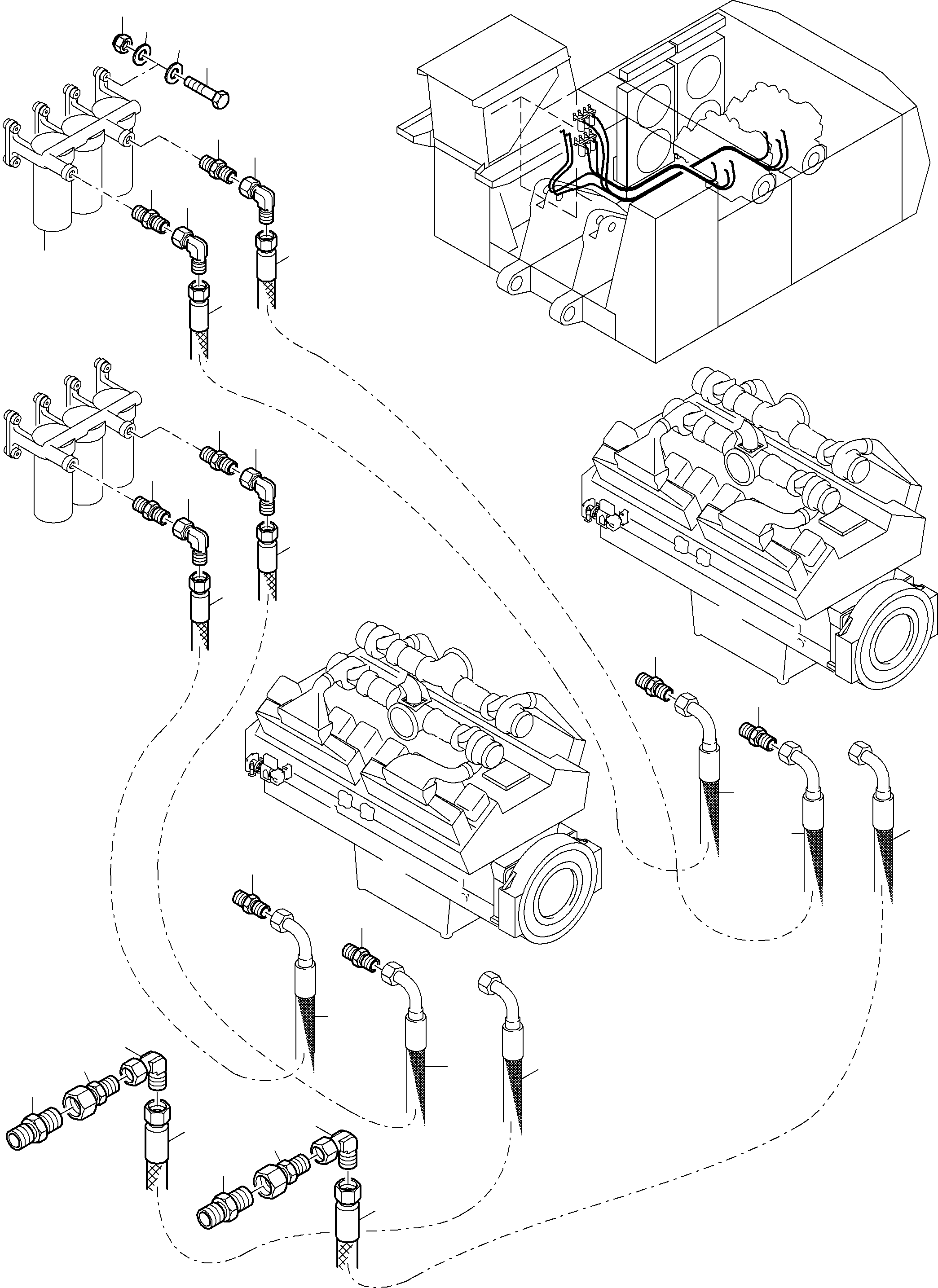 Komatsu parts book diagram for PC8000-6 S/N 12082: FUEL LINES