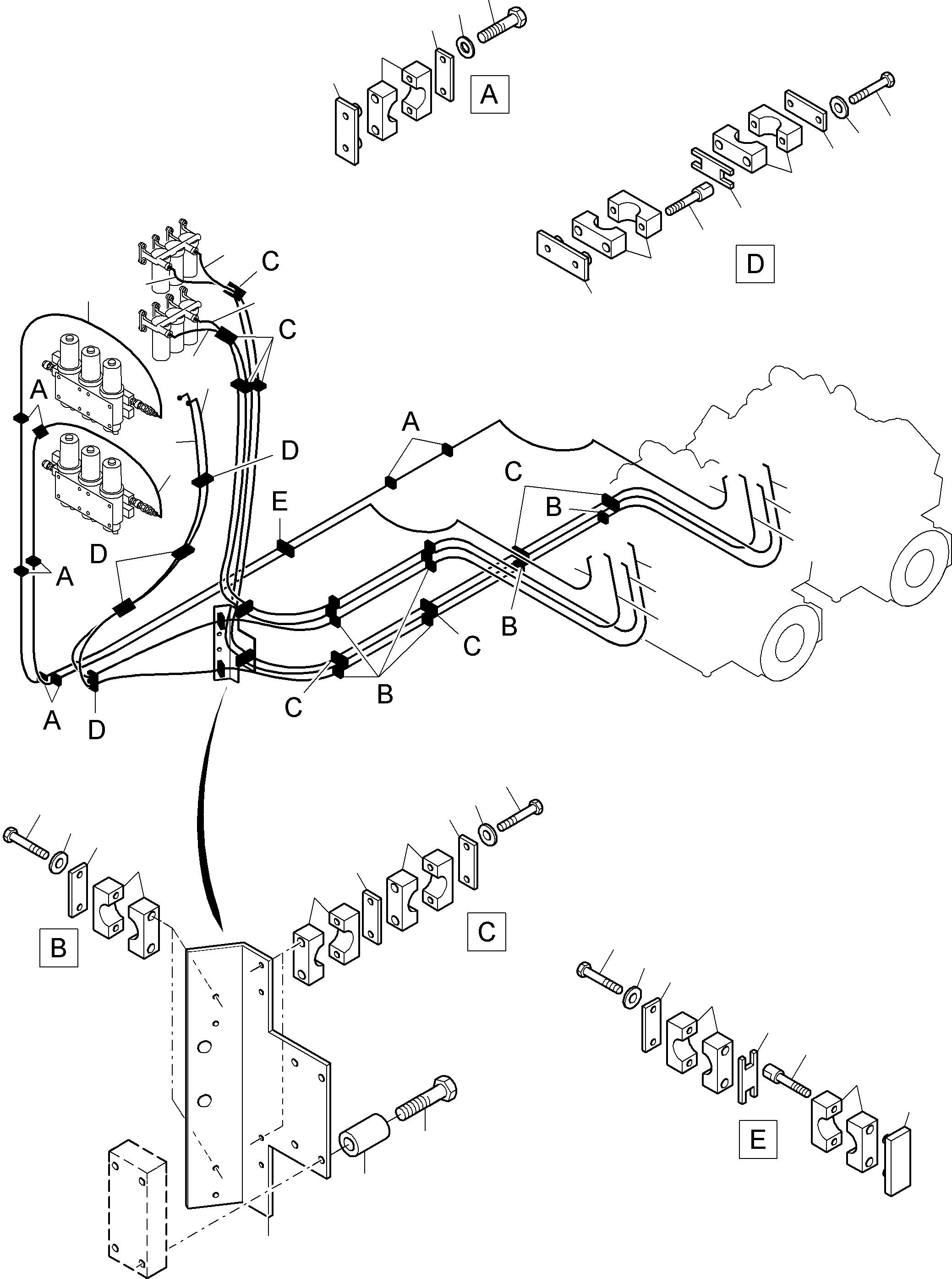 Komatsu parts book diagram for PC8000-6 S/N 12082: FUEL LINES