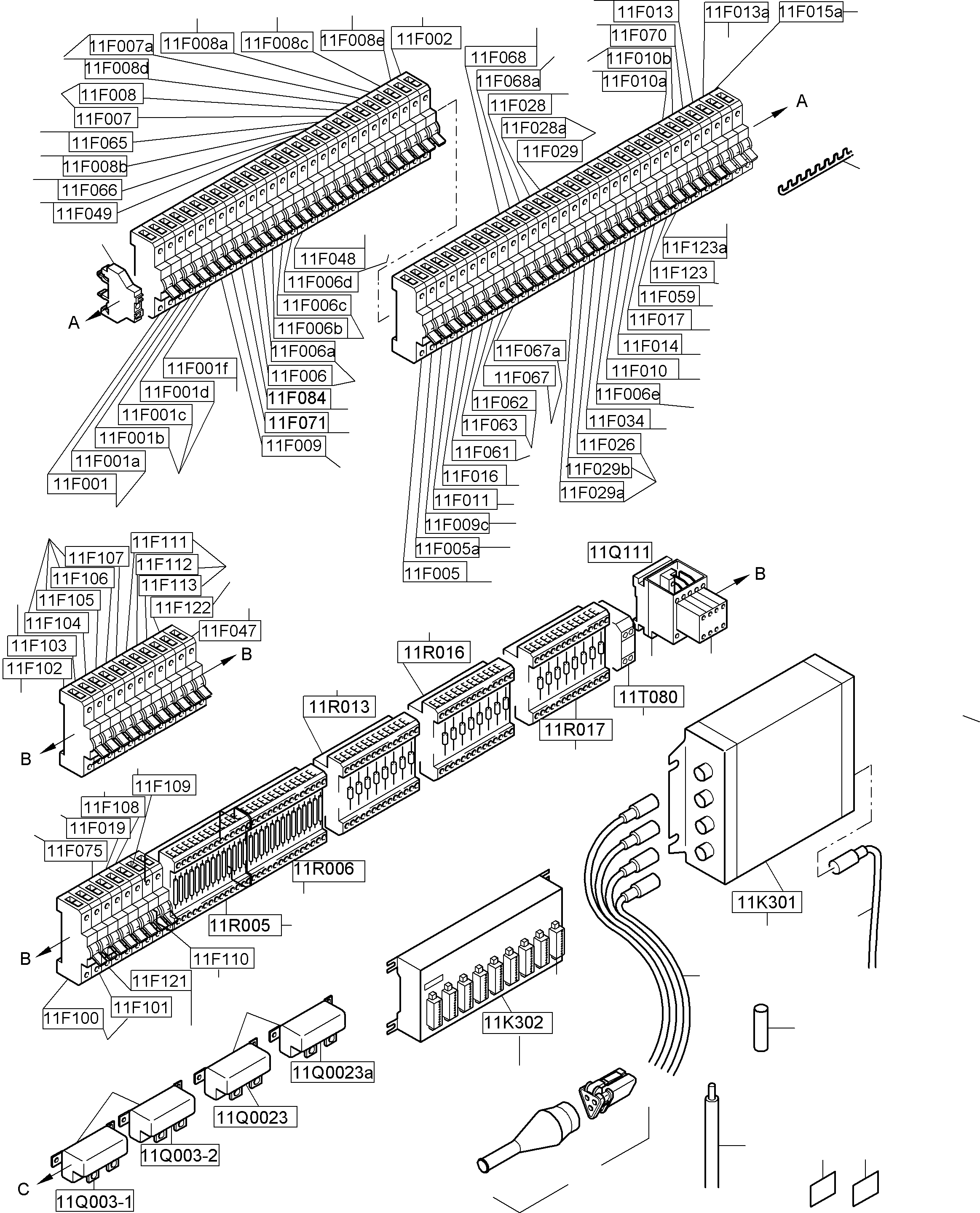 Komatsu parts book diagram for PC8000-6 S/N 12082: SWITCH FRAMING X2 ORT 11