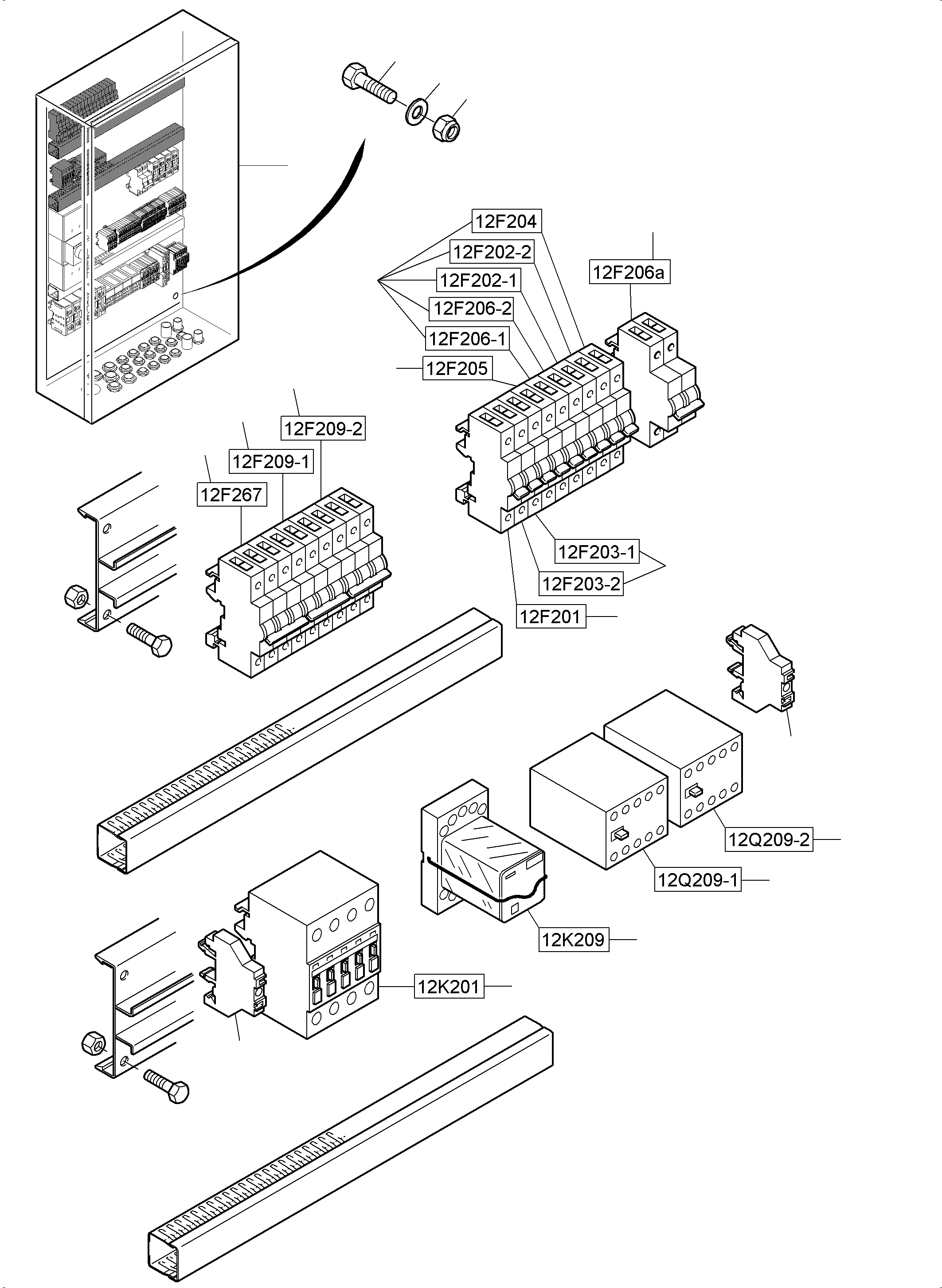 Komatsu parts book diagram for PC8000-6 S/N 12082: SWITCH FRAMING  1X1