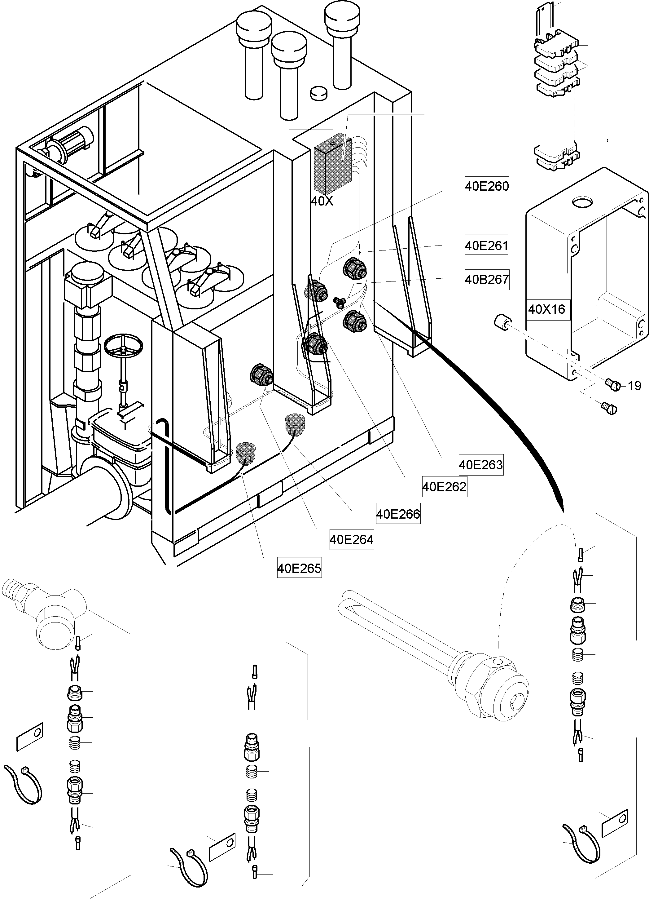 Komatsu parts book diagram for PC8000-6 S/N 12082: CABLES-TEMPERATURE CONDITIONING-ЦLTANK