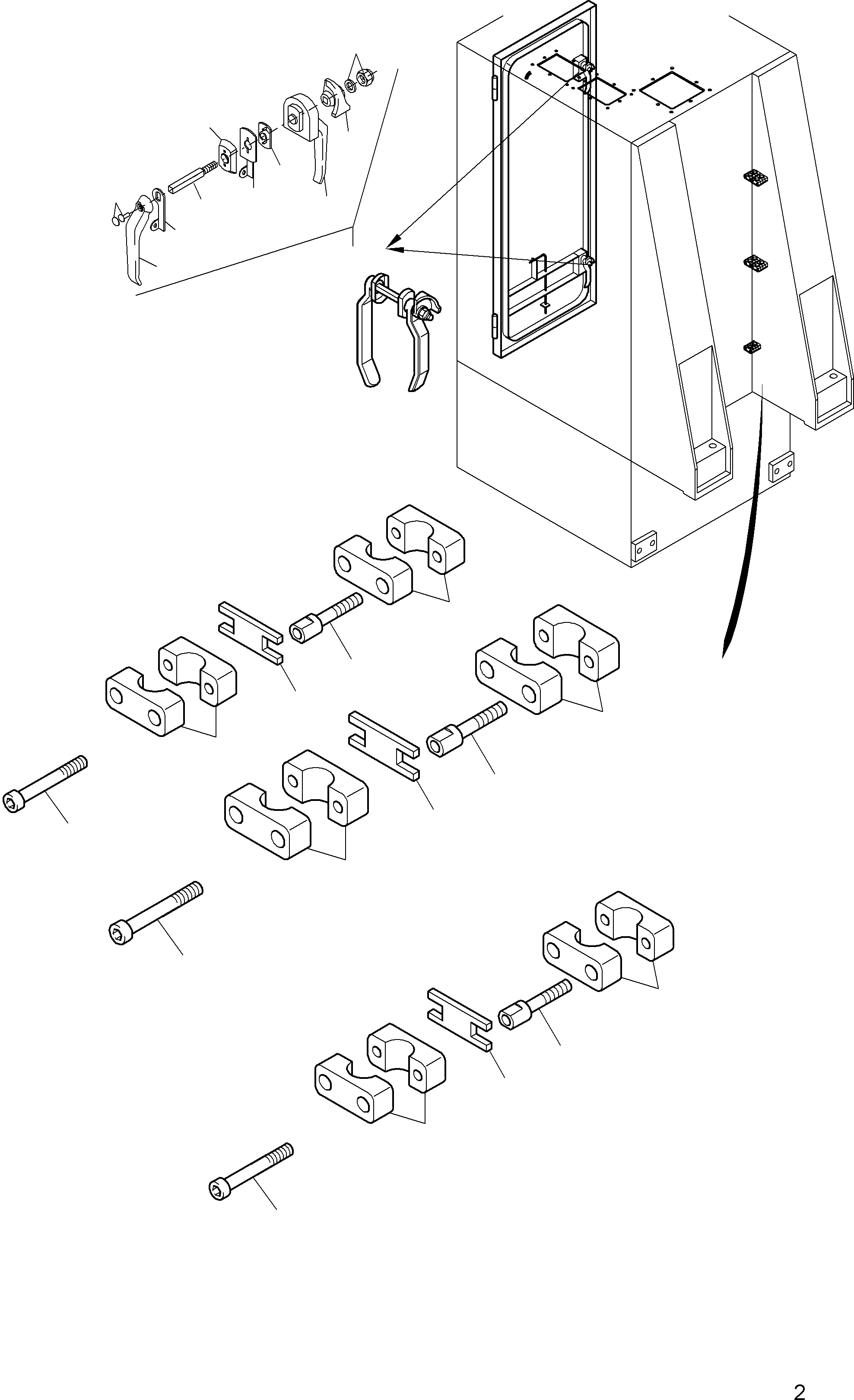 Komatsu parts book diagram for PC8000-6E S/N 12085: CAB SUPPORT