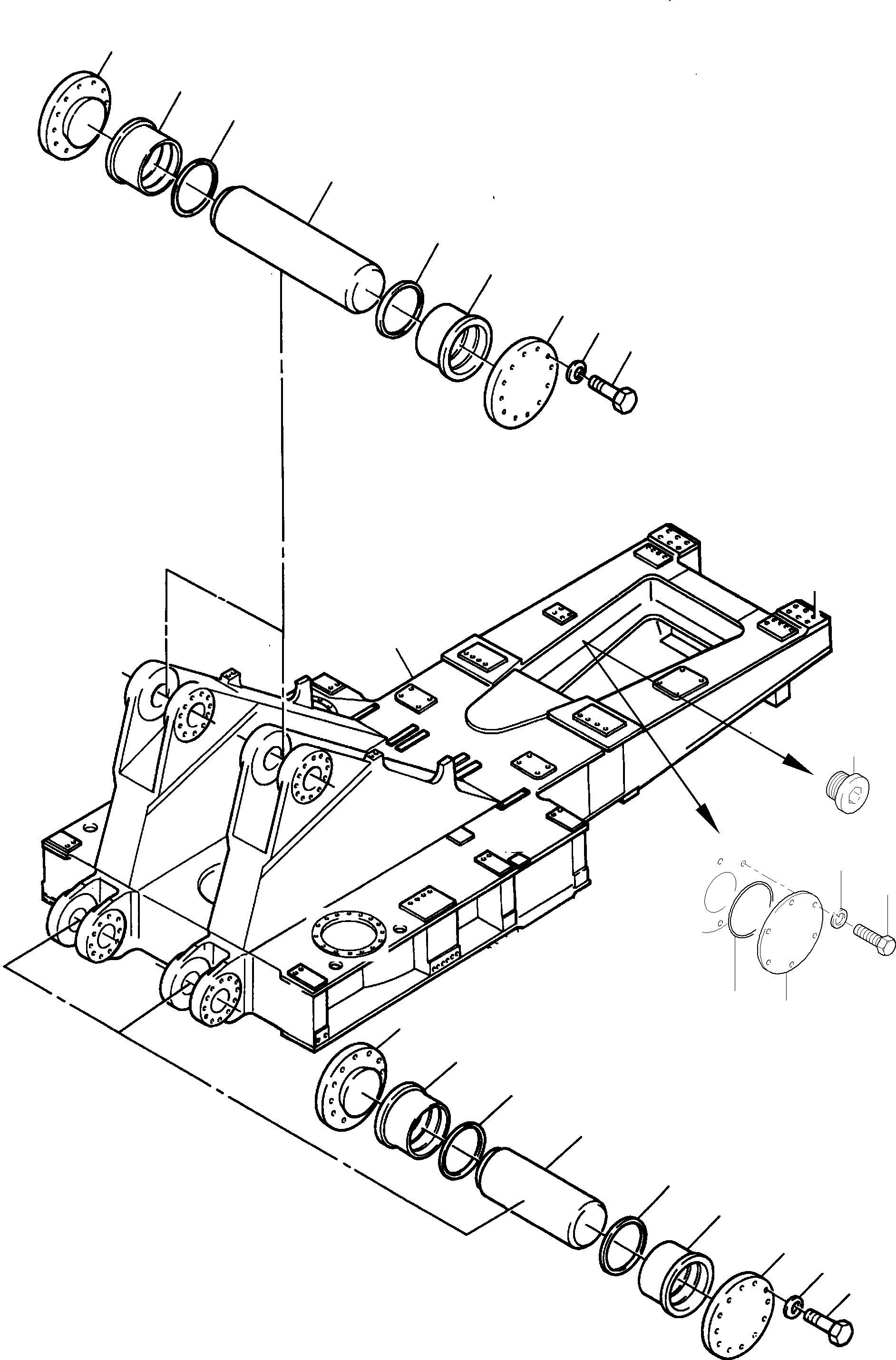 Komatsu parts book diagram for PC8000-6E S/N 12085: SUPERSTRUCTURE PLATFORM AND BOOM PIN