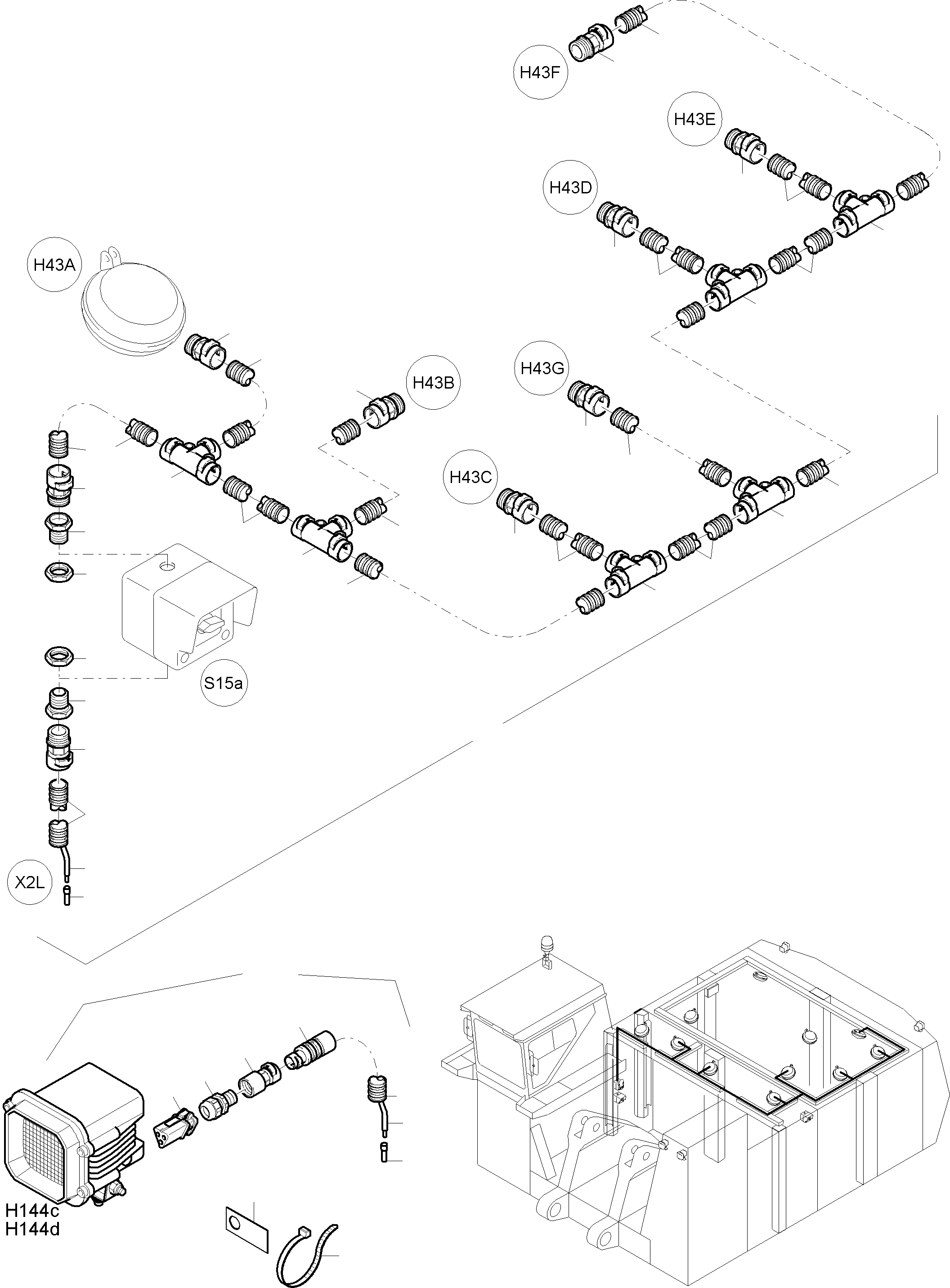 Komatsu parts book diagram for PC8000-6E S/N 12085: LIGHTING EQUIPMENT