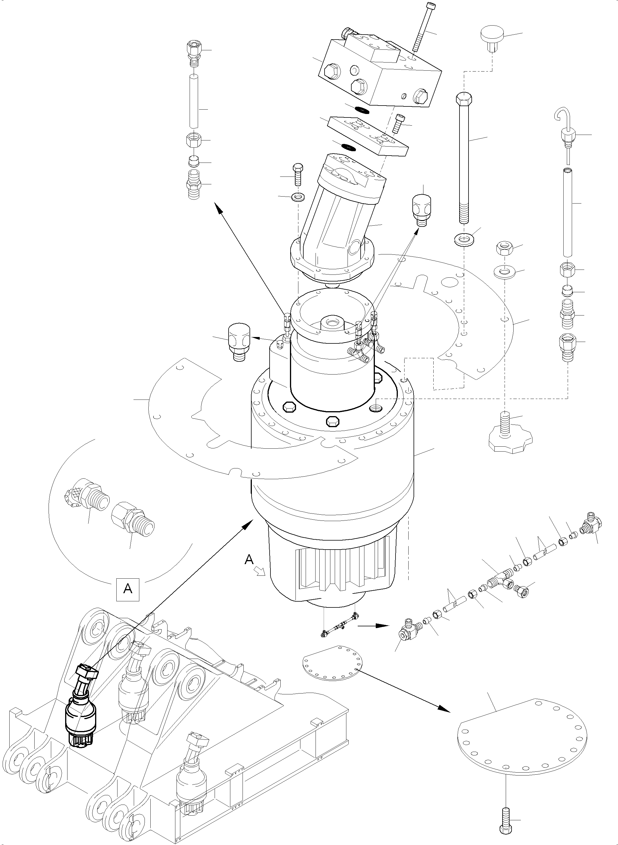 Komatsu parts book diagram for PC8000-6E S/N 12085: SLEW GEAR ARR.