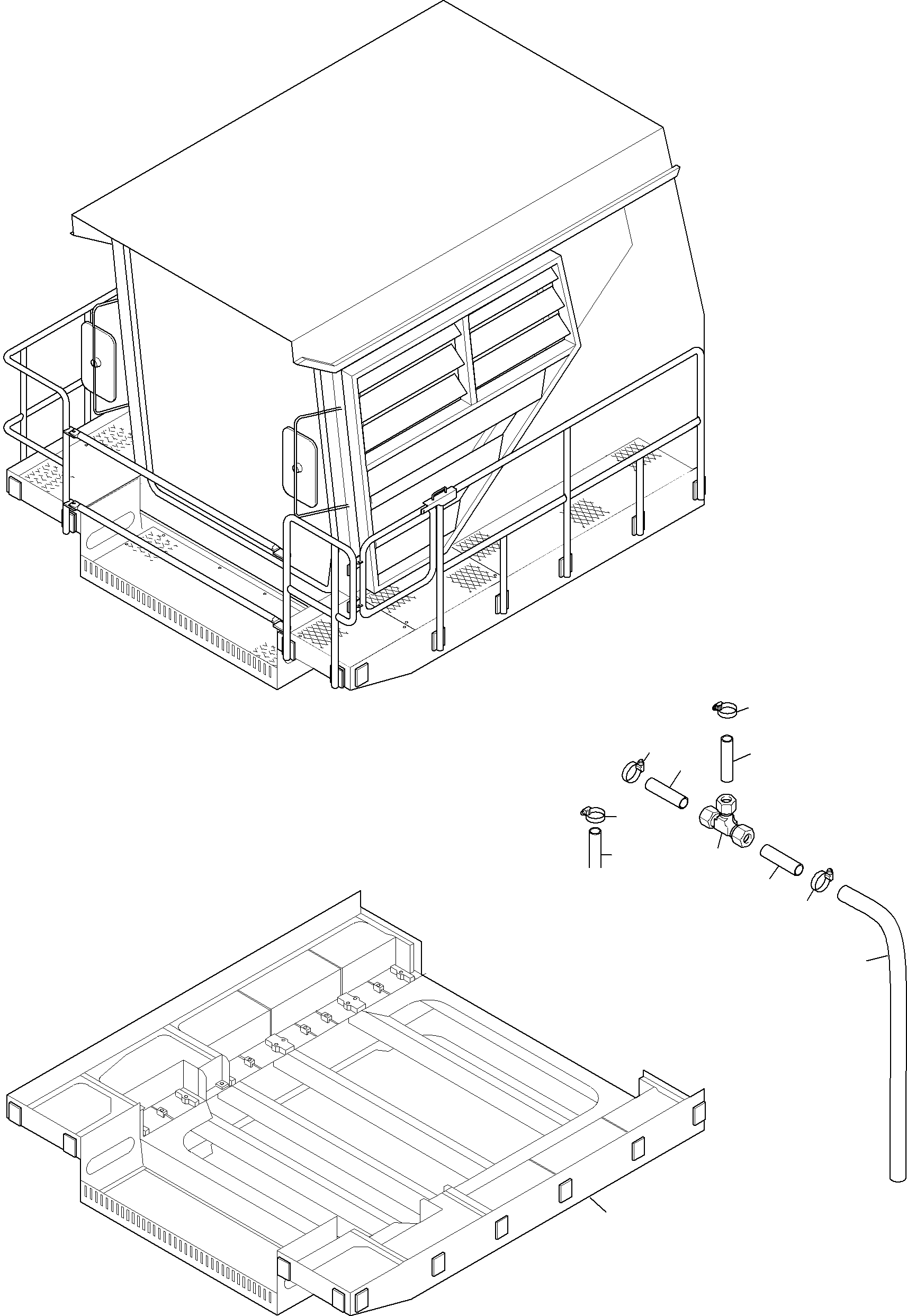 Komatsu parts book diagram for PC8000-6E S/N 12085: CAB MOUNTING
