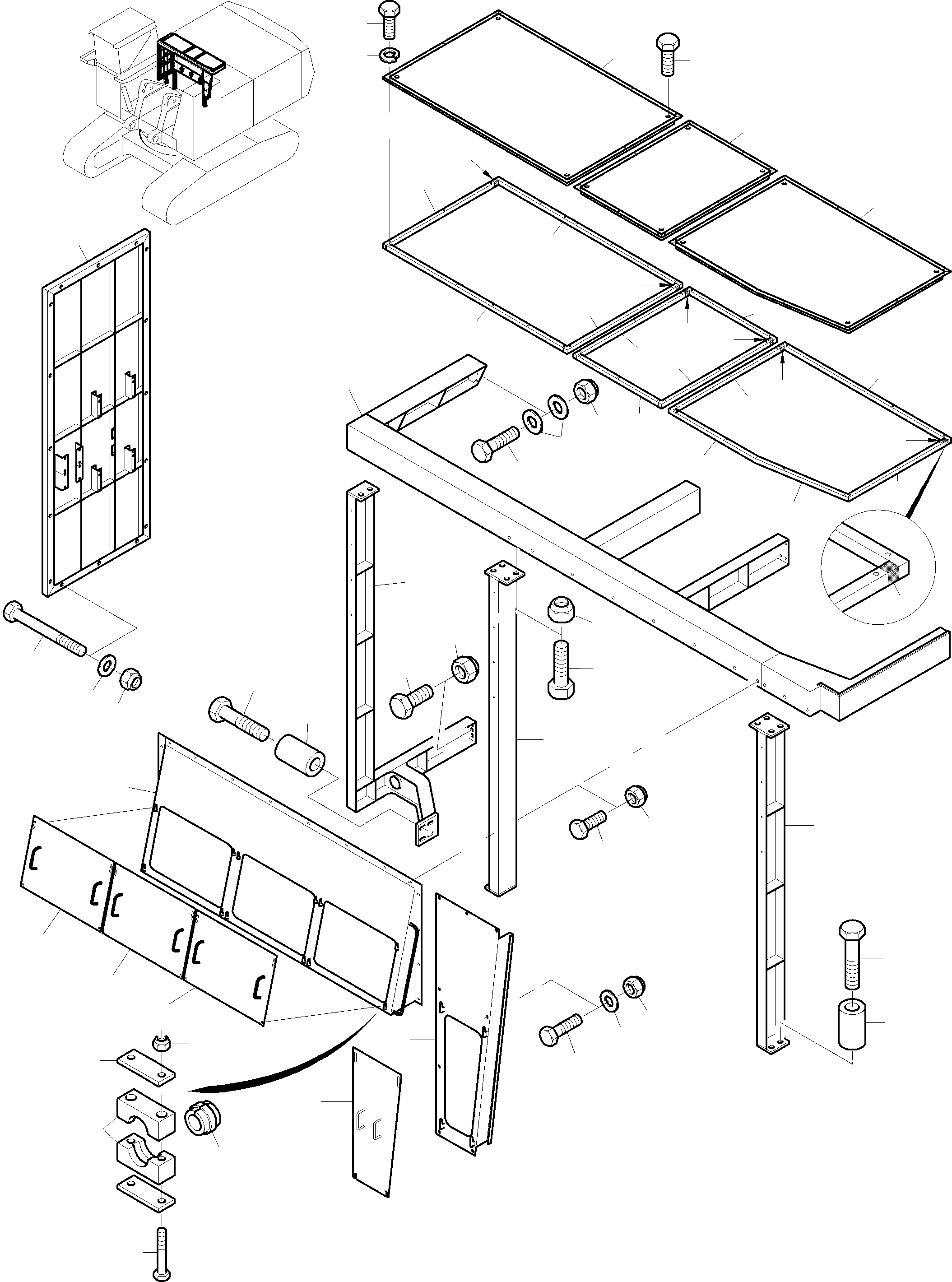 Komatsu parts book diagram for PC8000-6E S/N 12087: COVER, FRONT