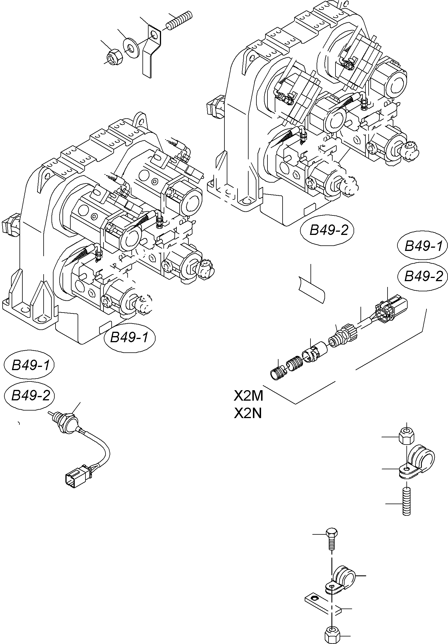 Komatsu parts book diagram for PC8000-6E S/N 12087: CABLES - PUMP DISTRIBUTOR GEAR