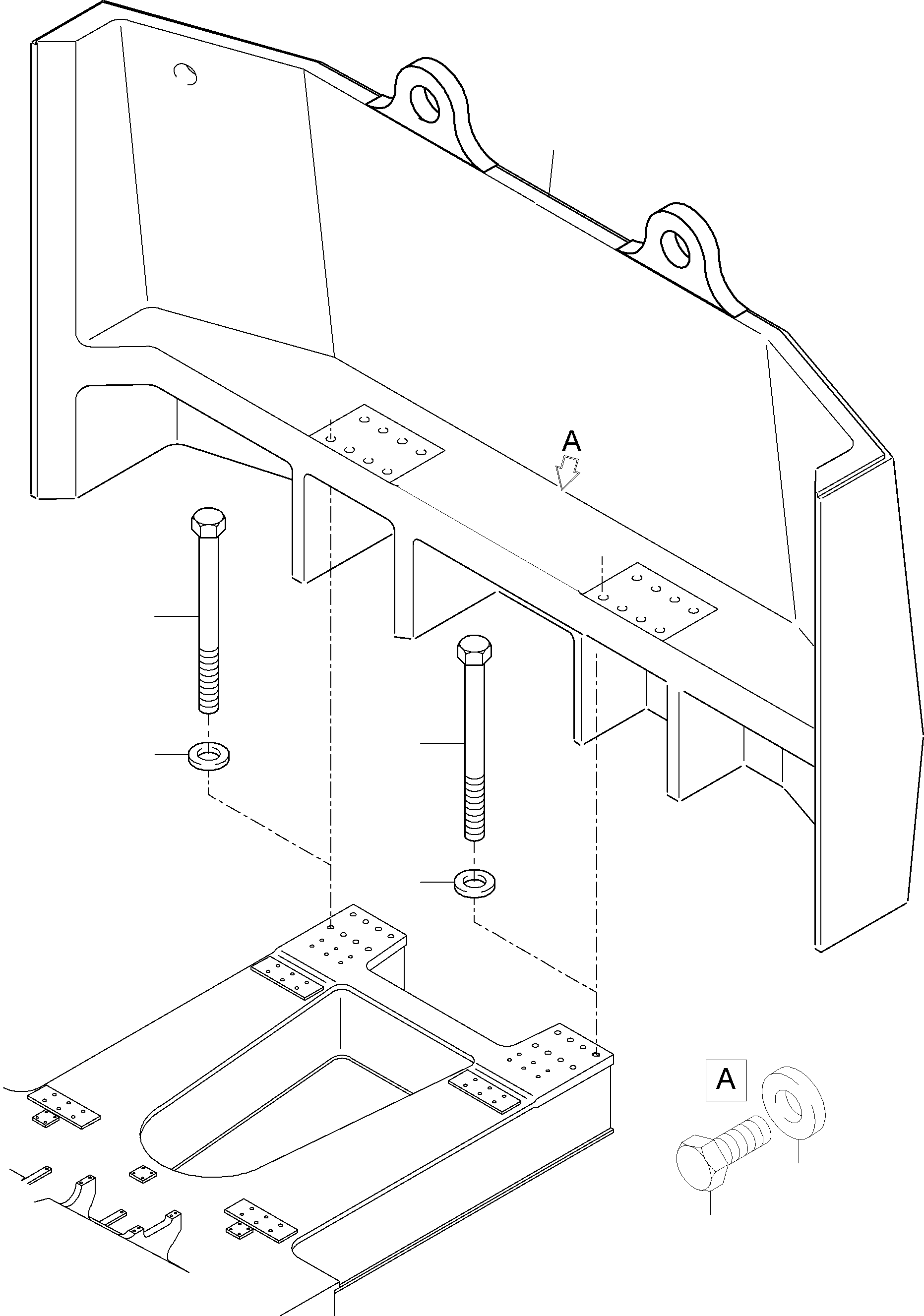 Komatsu parts book diagram for PC8000-6E S/N 12087: COUNTERWEIGHT ARR.