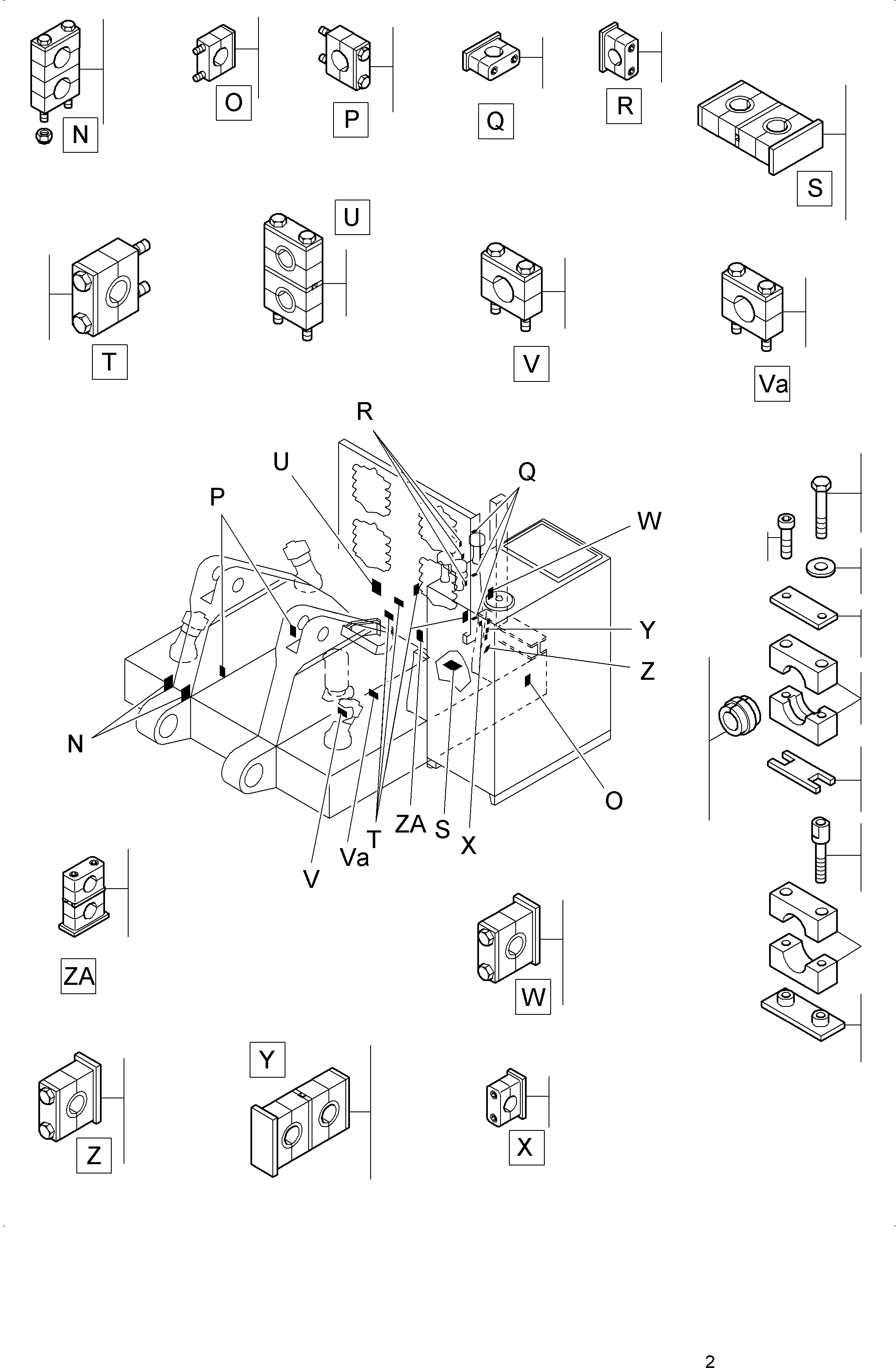 Komatsu parts book diagram for PC8000-6E S/N 12087: HOSE MOUNTING PARTS PIPING PLAN