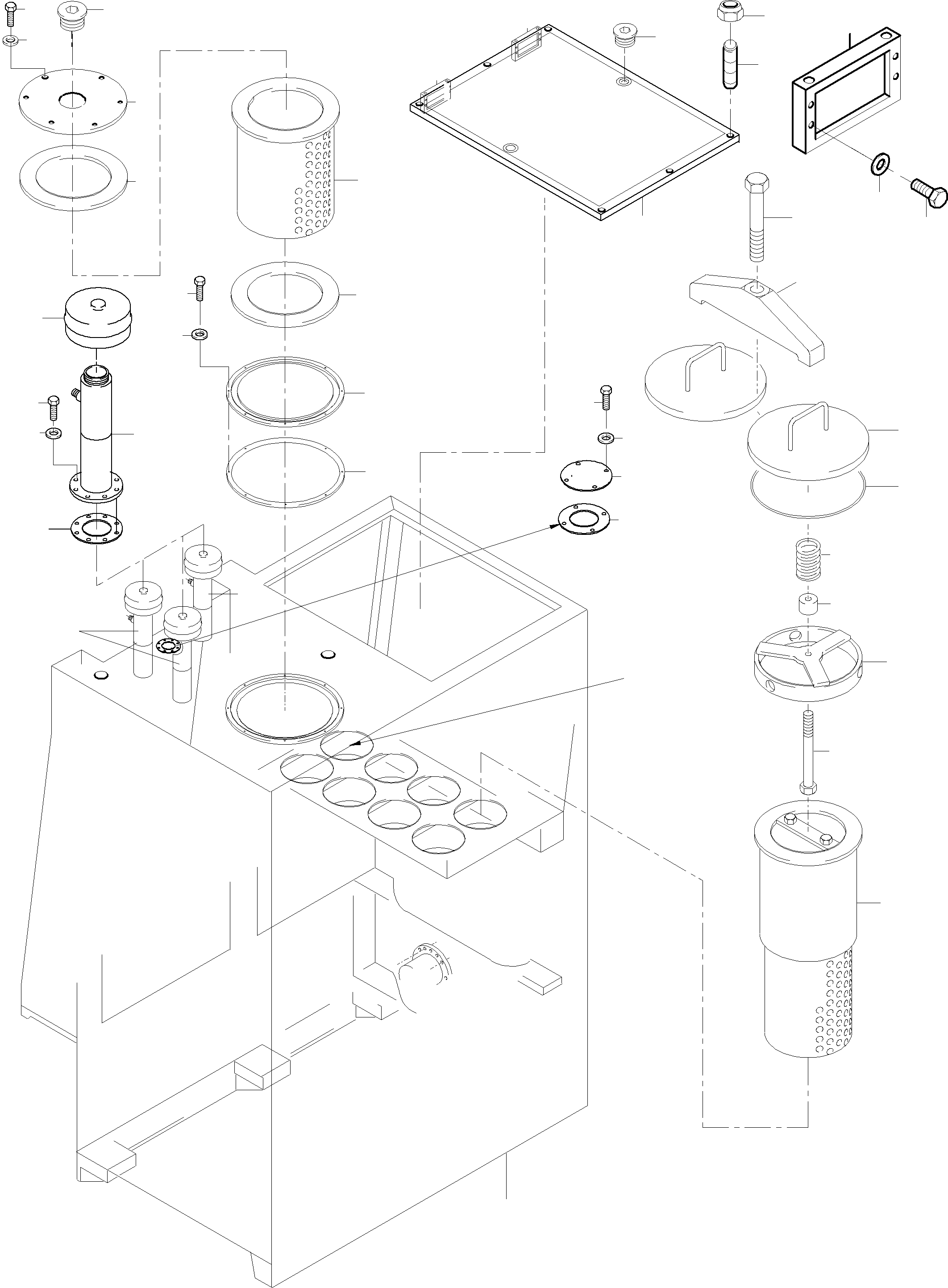 Komatsu parts book diagram for PC8000-6E S/N 12087: MAIN OIL TANK