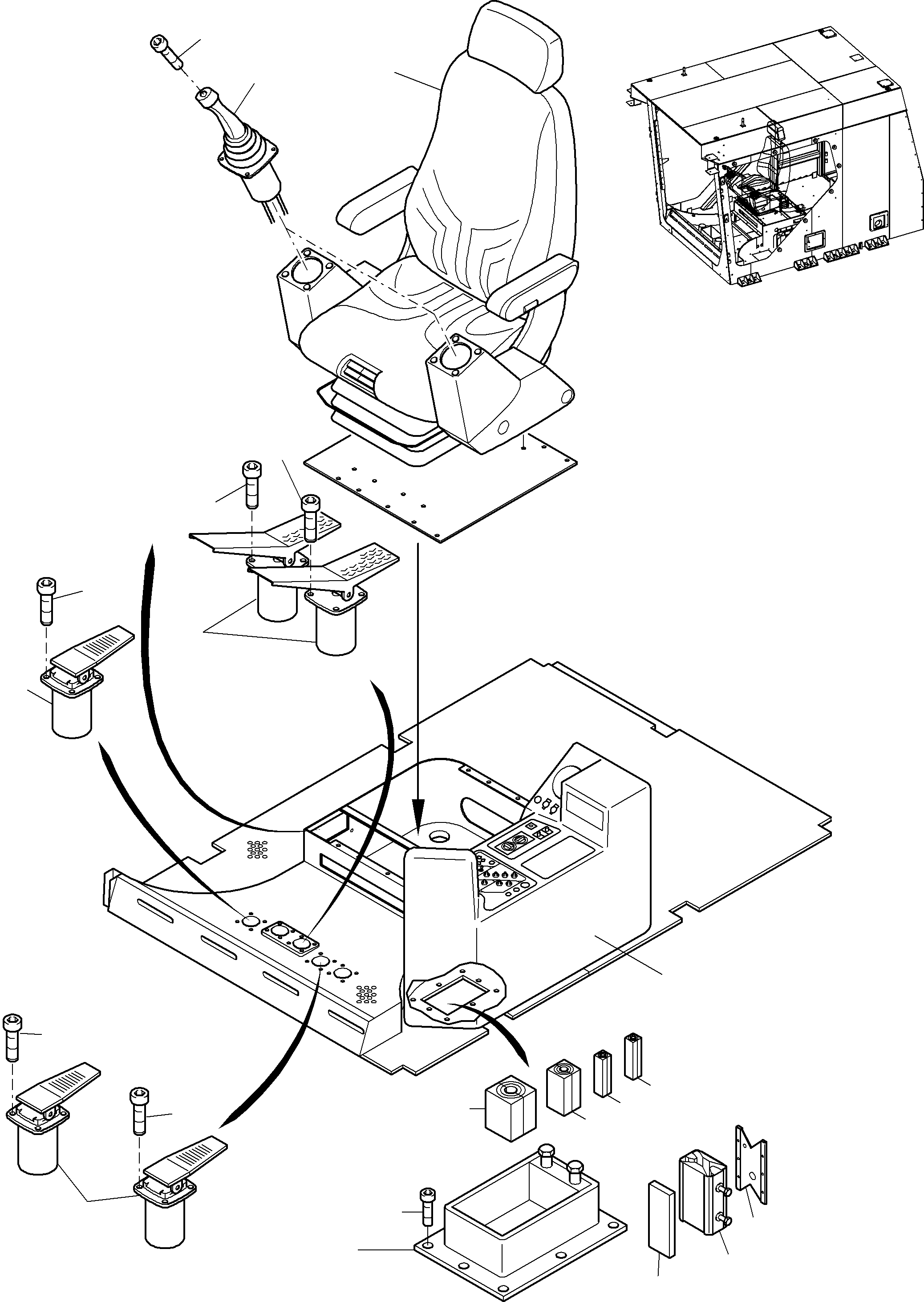 Komatsu parts book diagram for PC8000-6E S/N 12087: OPERATOR'S STAND