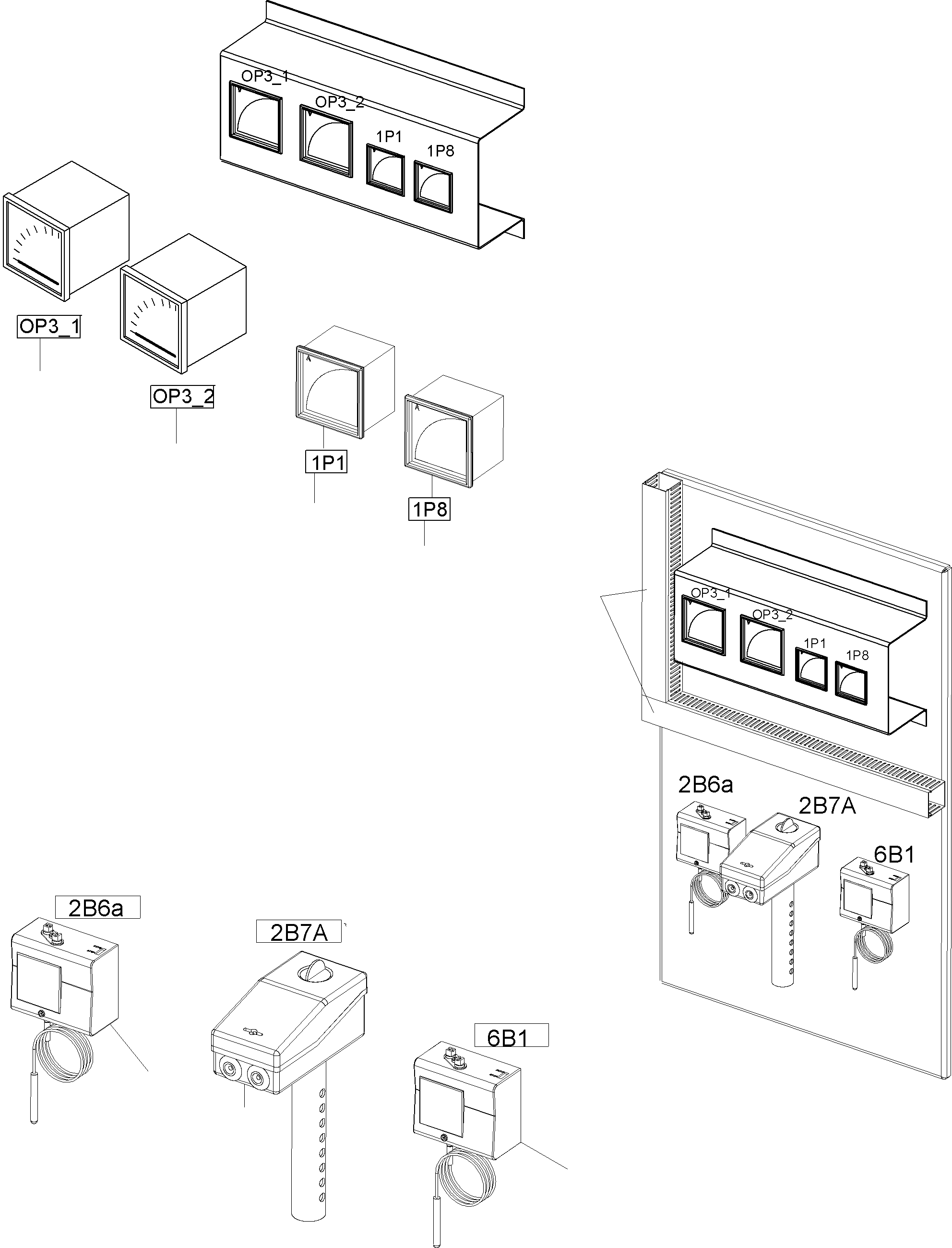 Komatsu parts book diagram for PC8000-6E S/N 12087: MOUNTING PLATE - SENSOR