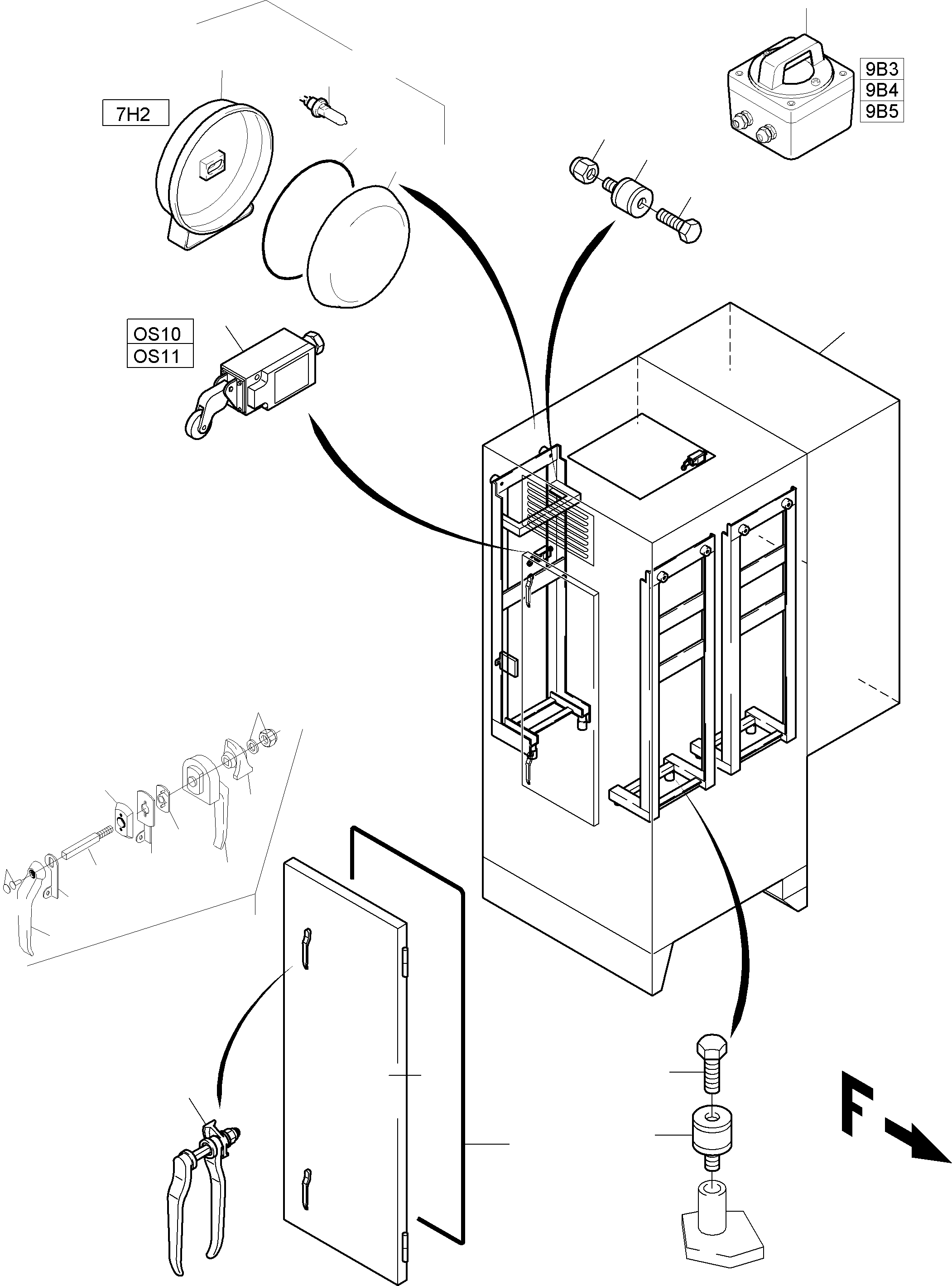 Komatsu parts book diagram for PC8000-6E S/N 12087: SWITCH CABINET