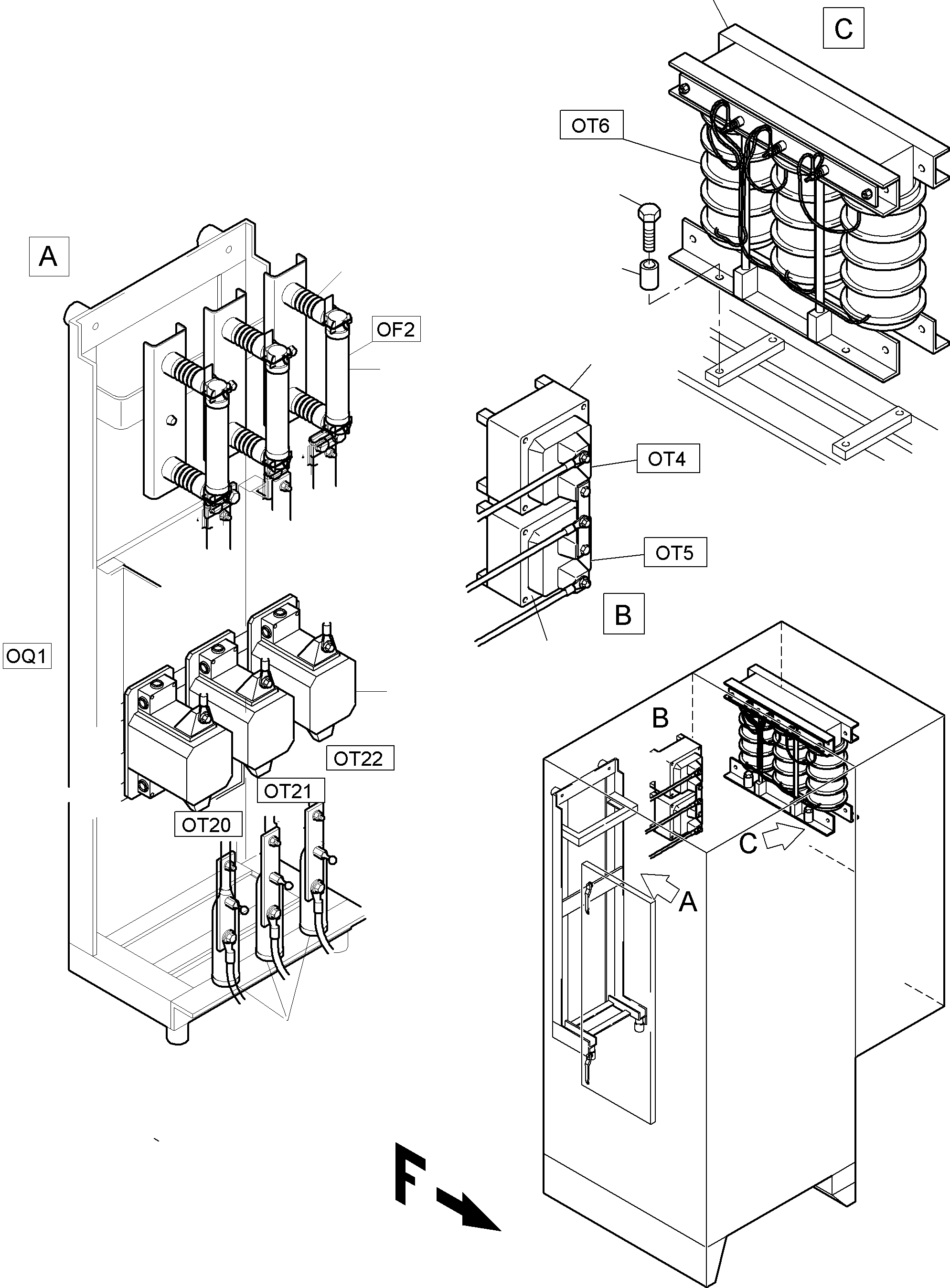 Komatsu parts book diagram for PC8000-6E S/N 12087: SWITCH CABINET