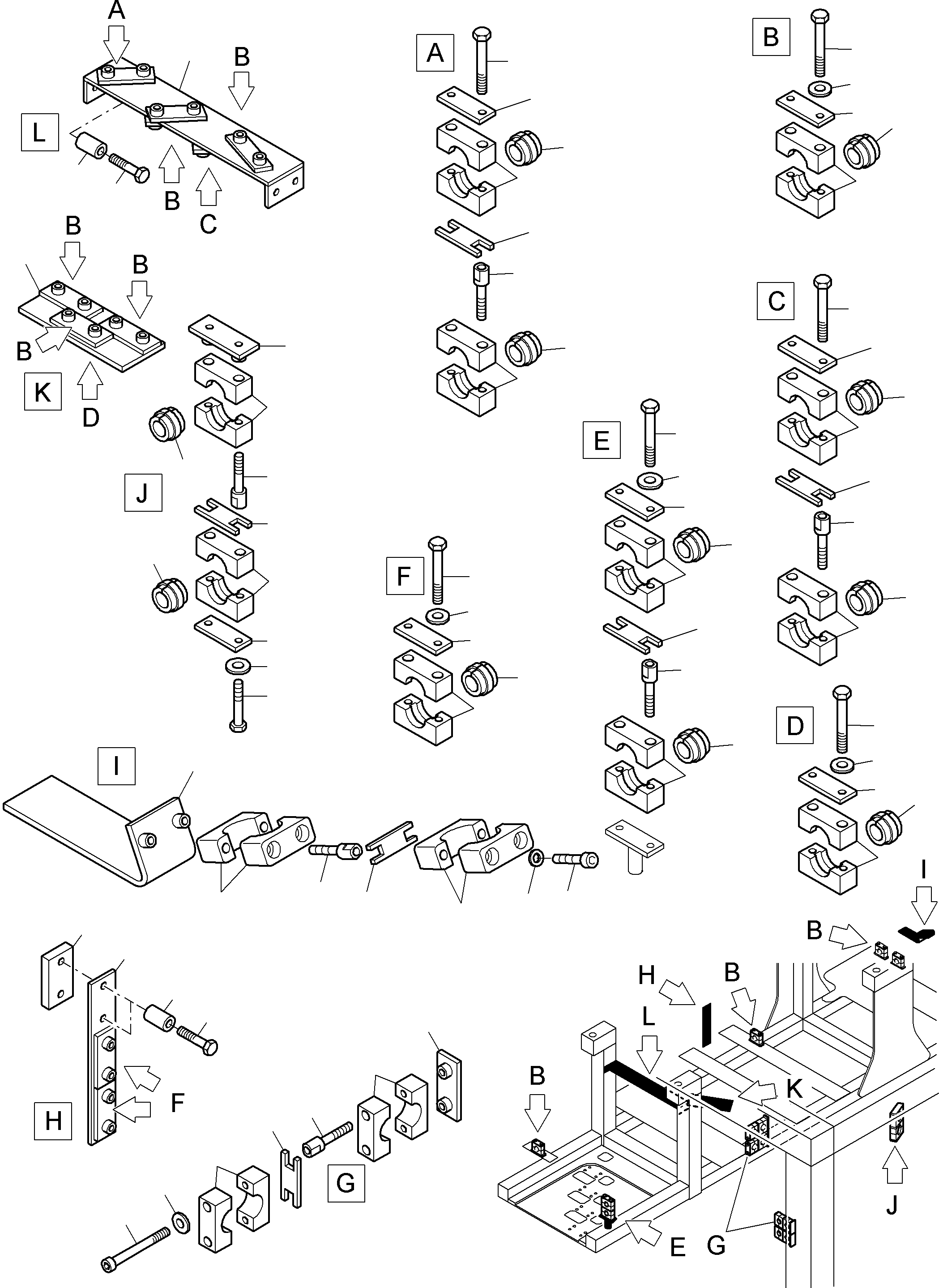 Excavators Mining Komatsu / PC8000-6E S/N 12095(G12095) / Hose mounting parts Piping plan E(612-1889a : 612-1889a)