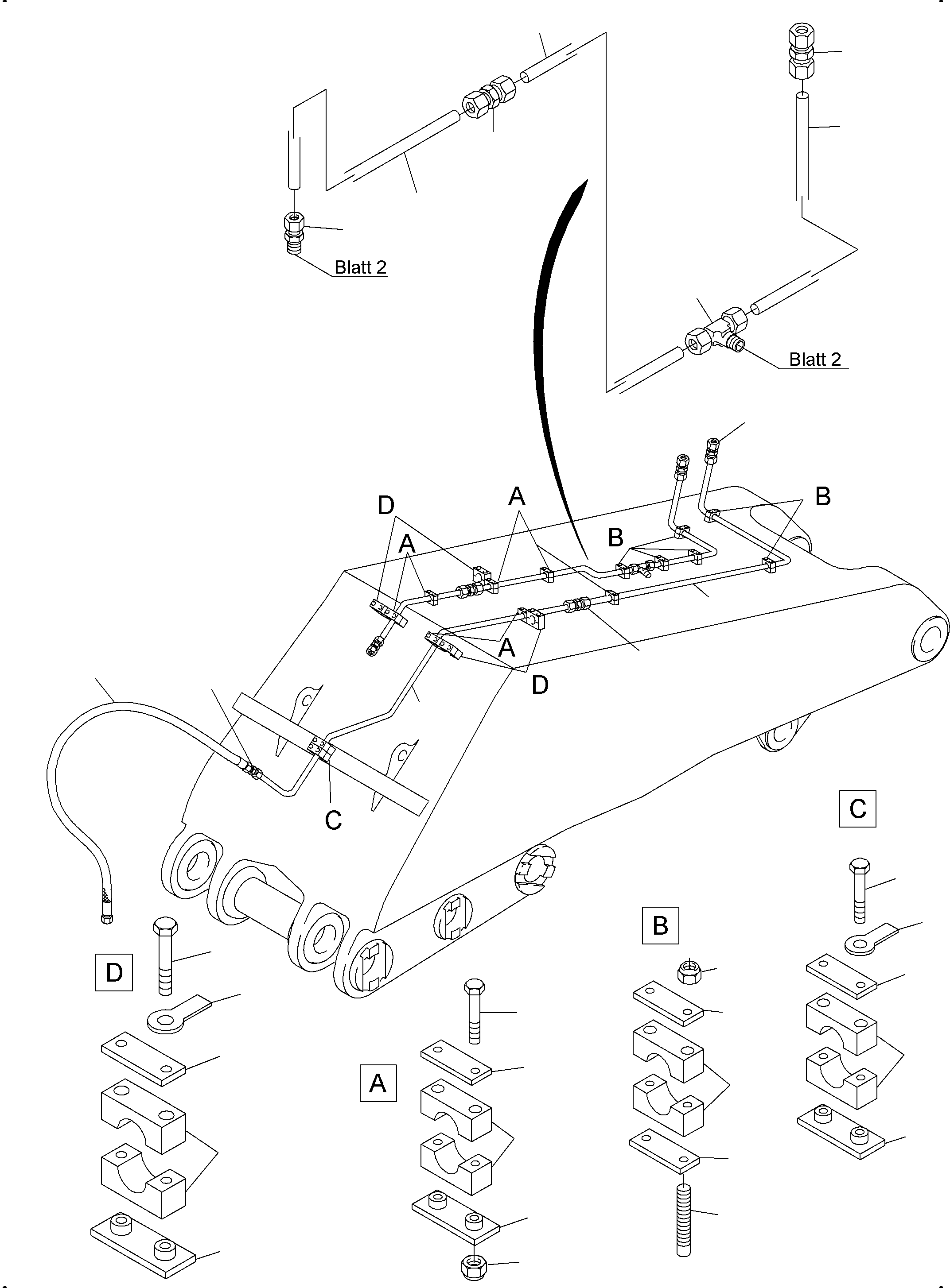 Excavators Mining Komatsu / PC8000-6E S/N 12095(G12095) / Boom - Central Lubrication (BBE)(113-2335 : 113-2335)
