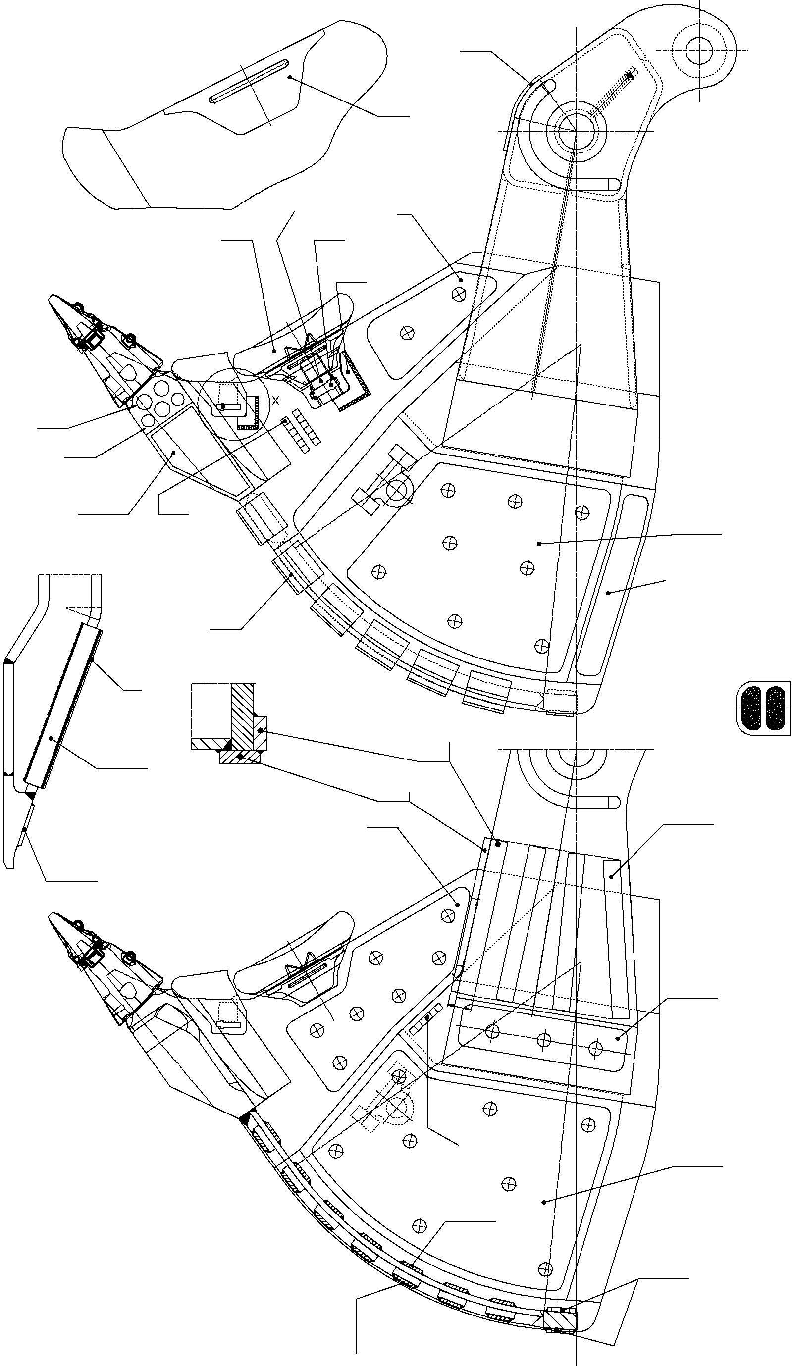 Excavators Mining Komatsu / PC8000-6E S/N 12095(G12095) / Wear parts bullclam 40,0 cbm WP4(113-5247a : 113-5247a)