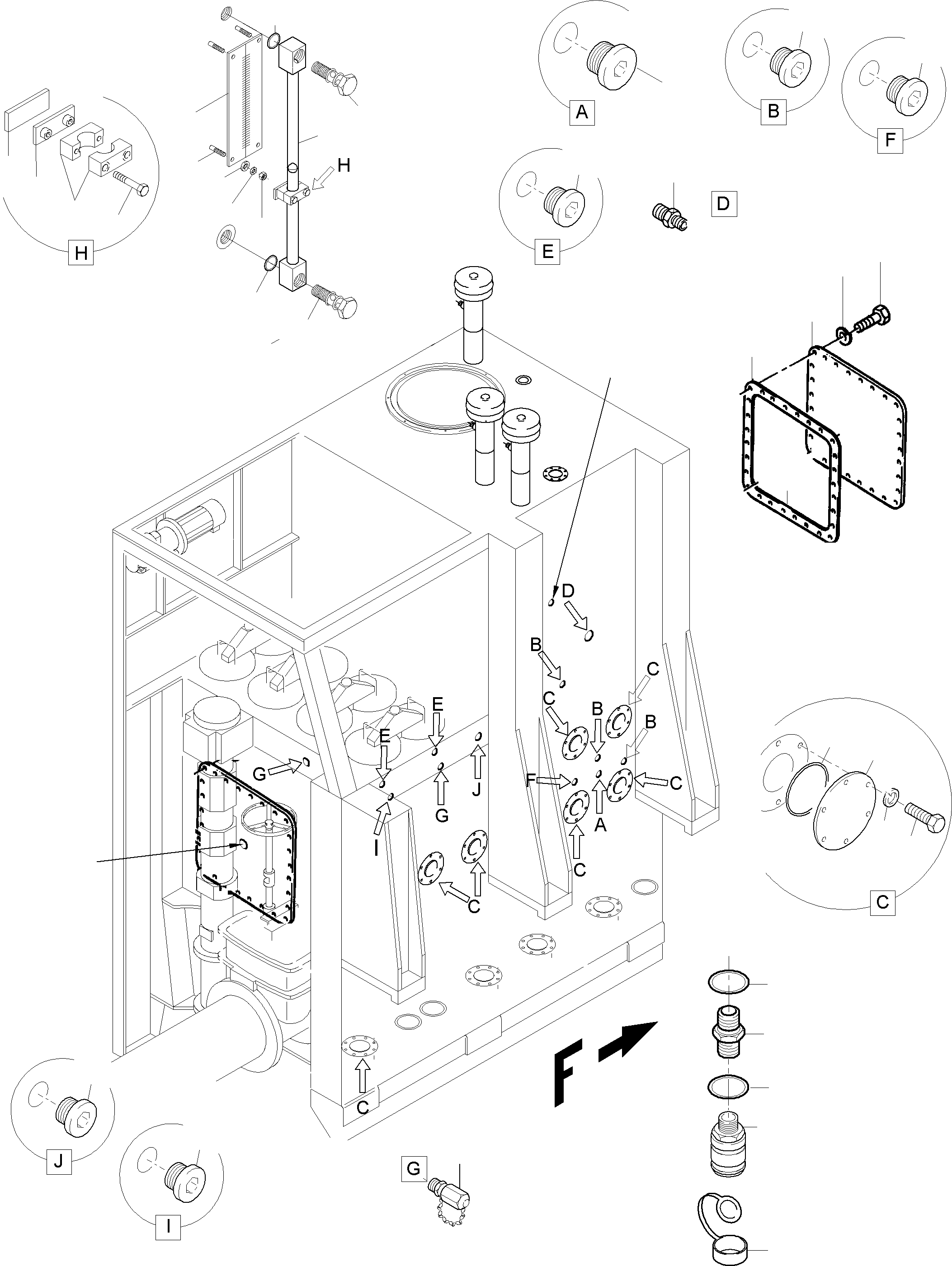 Excavators Mining Komatsu / PC8000-6E S/N 12095(G12095) / Main Oil Tank - Butterfly valve(113-1802f : 113-1802f)