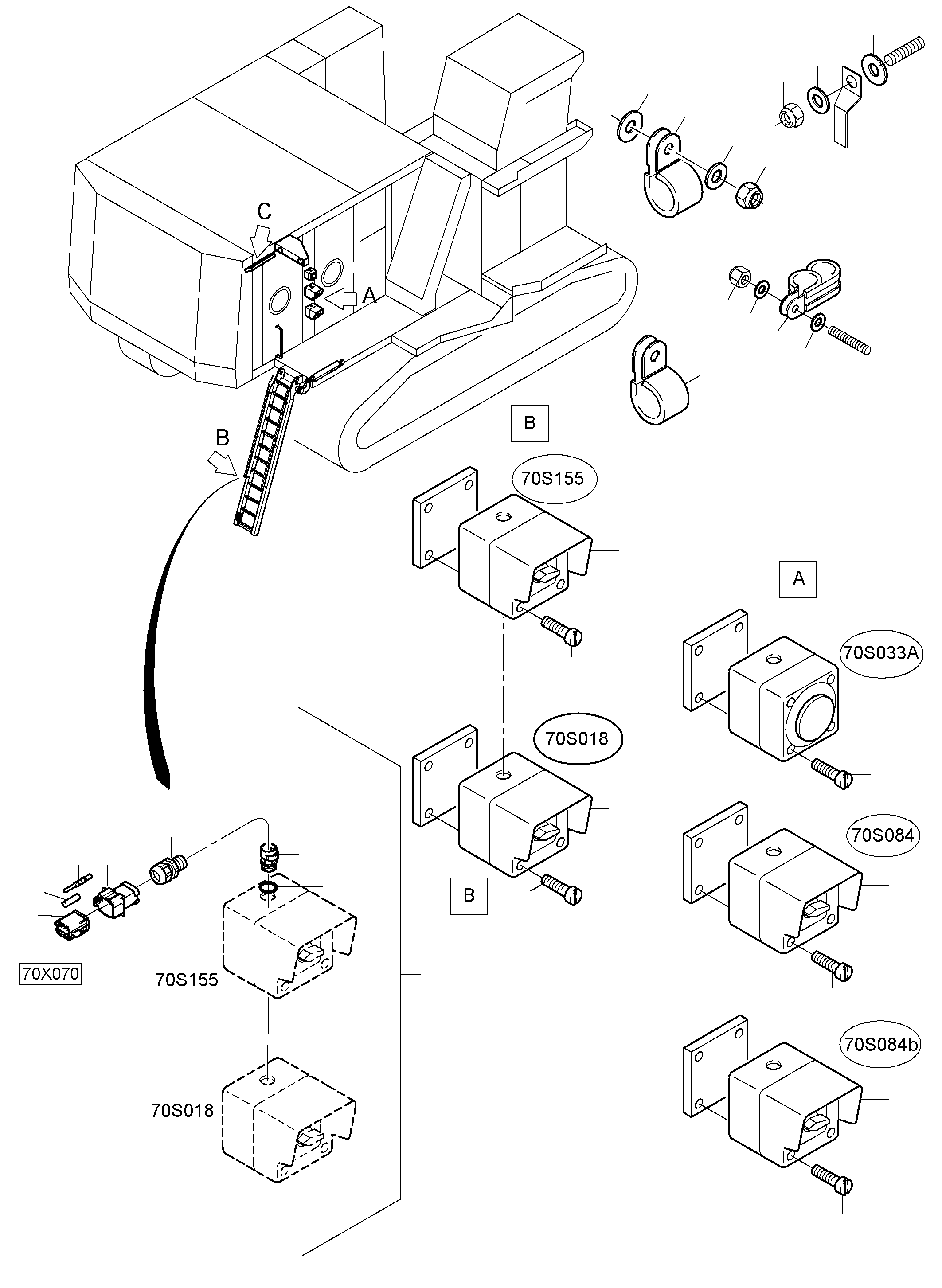 Excavators Mining Komatsu / PC8000-6 S/N 12111(G12111) / Electric Parts - Ladder(113-2243g : 113-2243g)