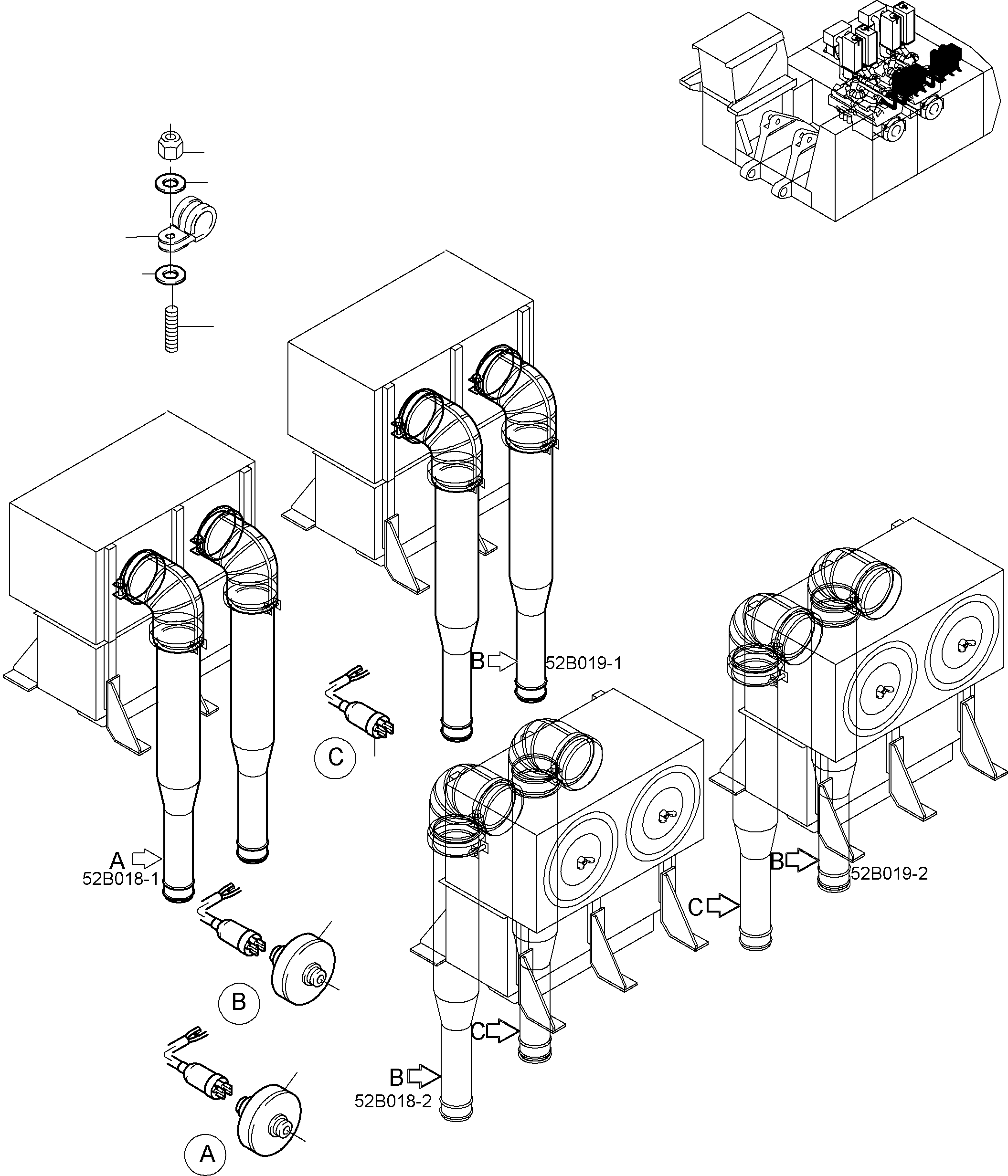 Excavators Mining Komatsu / PC8000-6 S/N 12112(G12112) / Electr. Parts Air Intake(113-2256a : 113-2256a)
