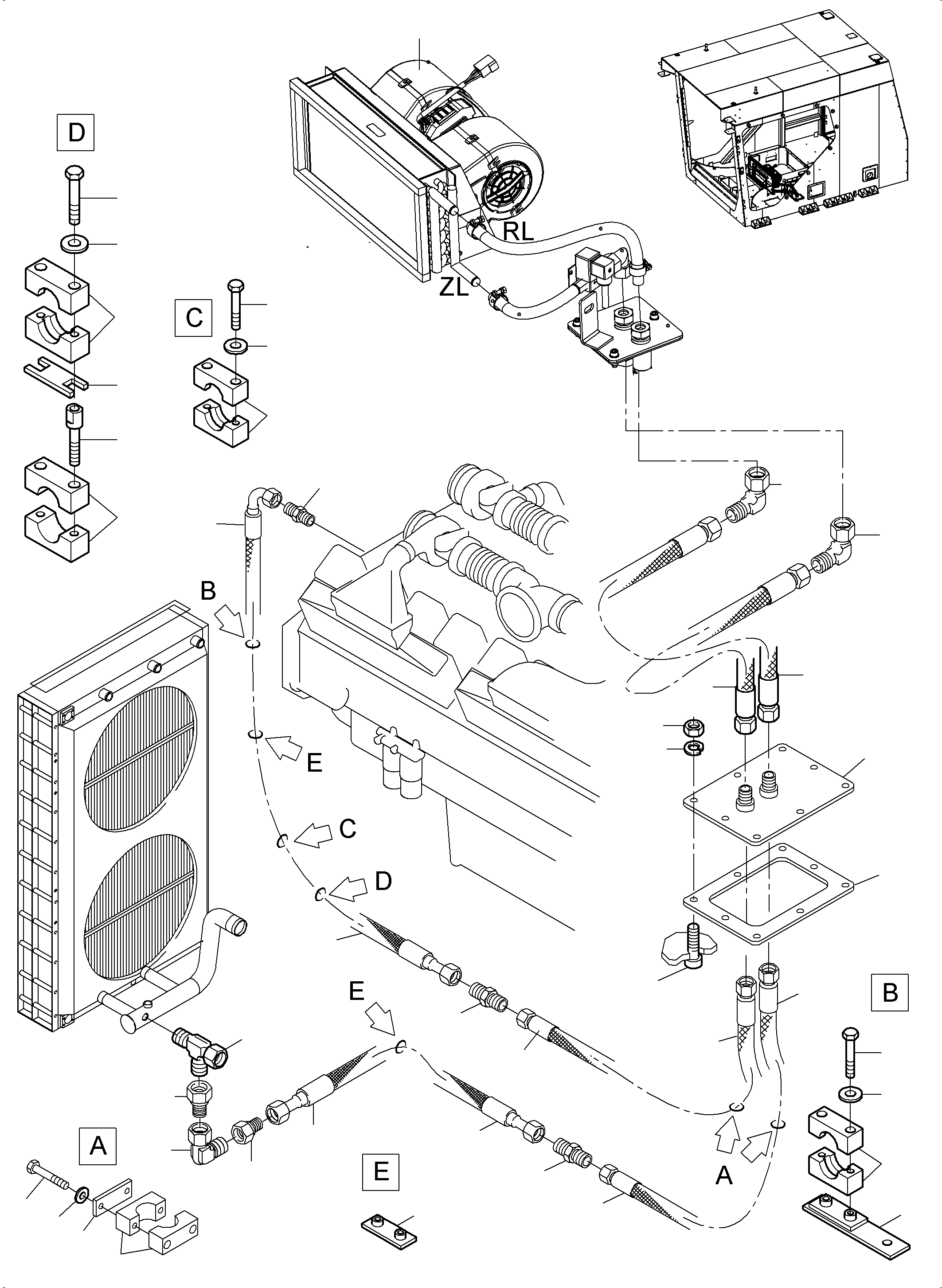 Excavators Mining Komatsu / PC8000-6 S/N 12112(G12112) / Cab Heater Arr.(113-2031e : 113-2031e)
