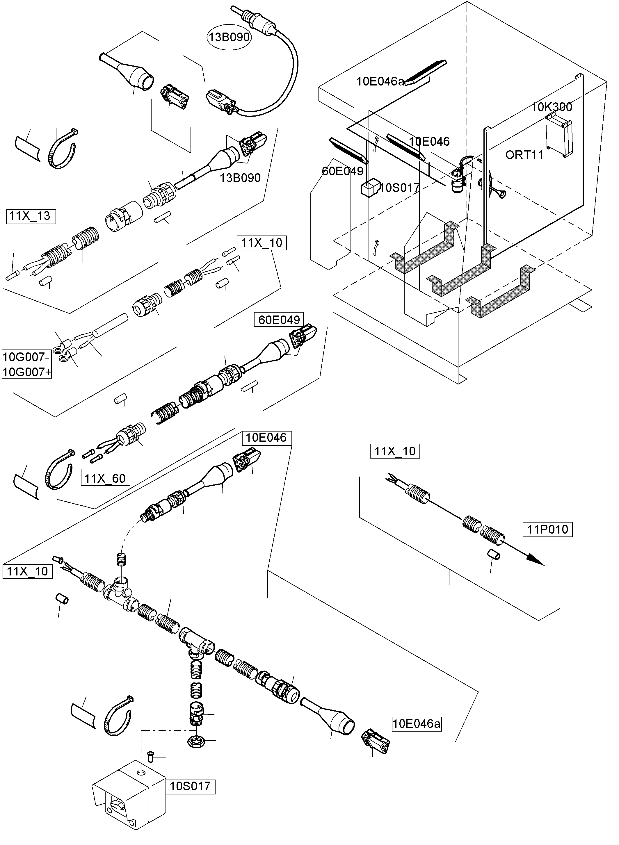 Excavators Mining Komatsu / PC8000-6 S/N 12112(G12112) / Cable - Cab Support(113-2236h : 113-2236h)