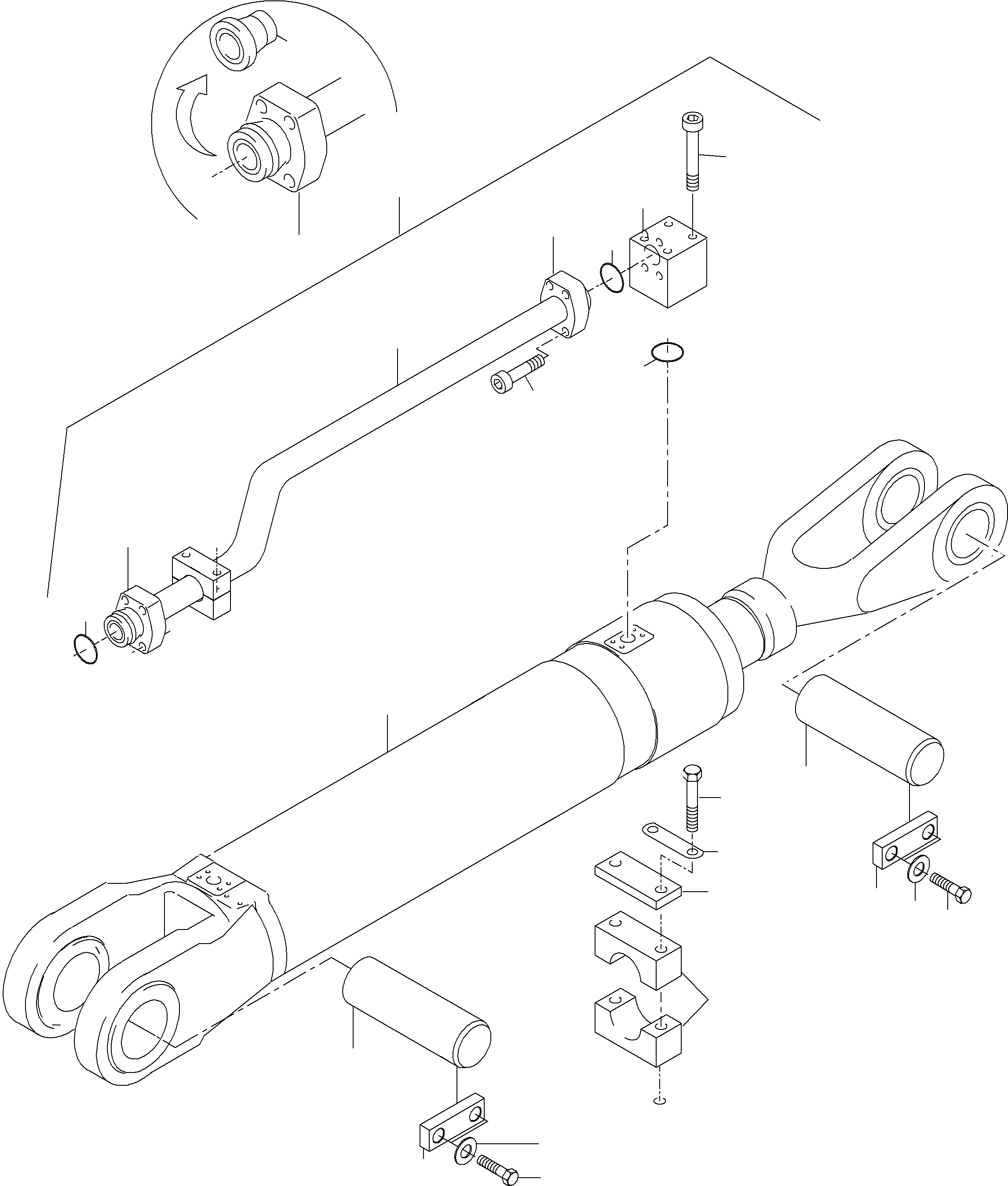 Excavators Mining Komatsu / PC8000-6 S/N 12112(G12112) / Stick cylinder r.h and l.h with piping(113-4140 : 113-4140)