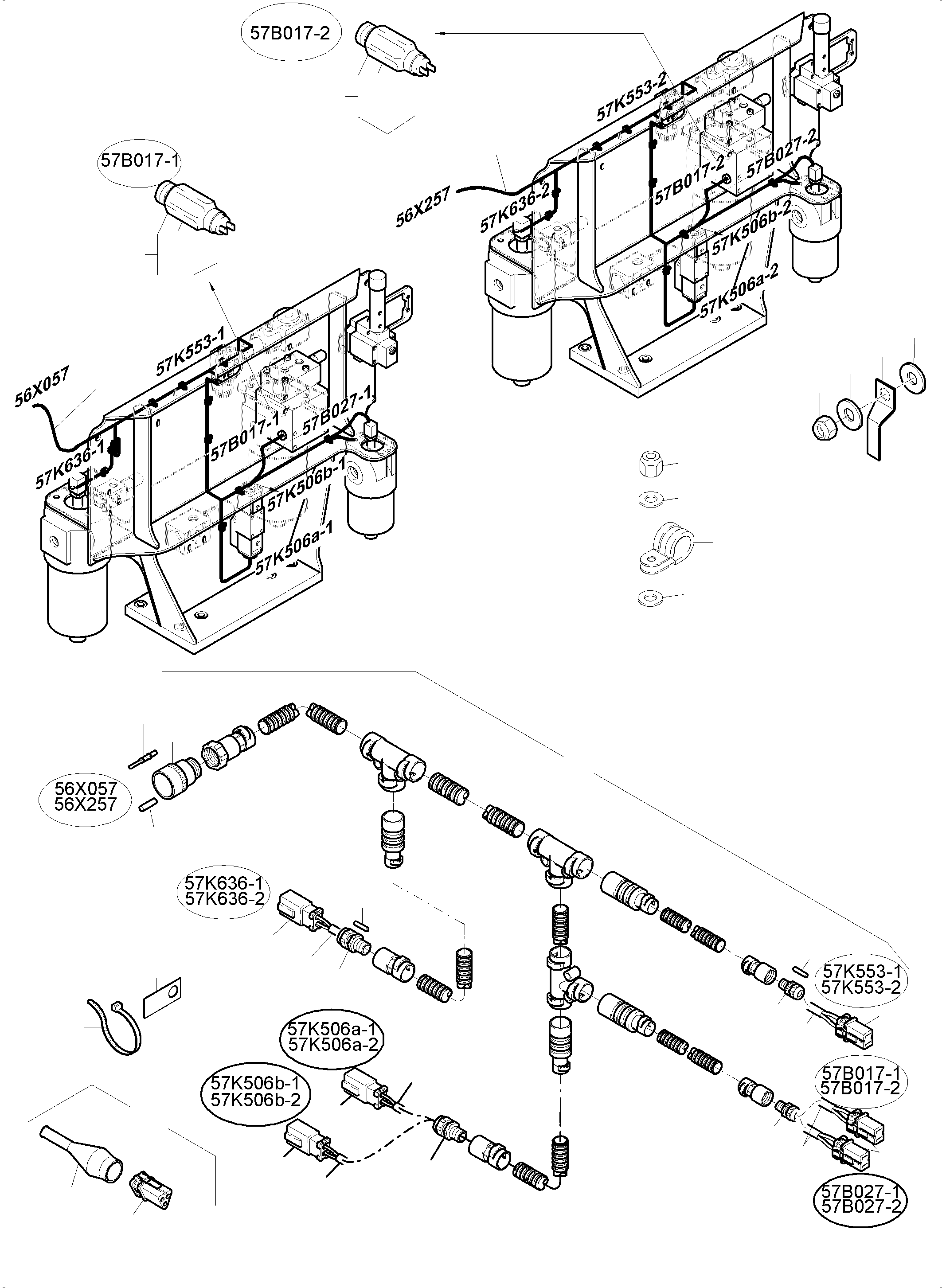 Excavators Mining Komatsu / PC8000-6 S/N 12114(G12114) / Cables - Control and Filter Plate 1 and 2(113-2281b : 113-2281b)