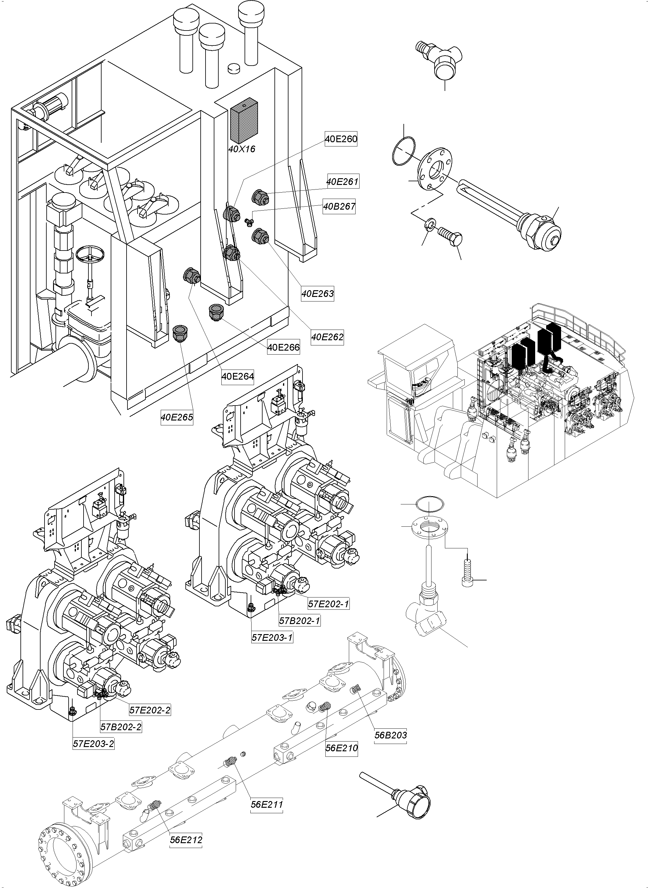 Excavators Mining Komatsu / PC8000-6 S/N 12114(G12114) / Temperature Conditioning - Hydaulic Oil(113-2502g : 113-2502g)