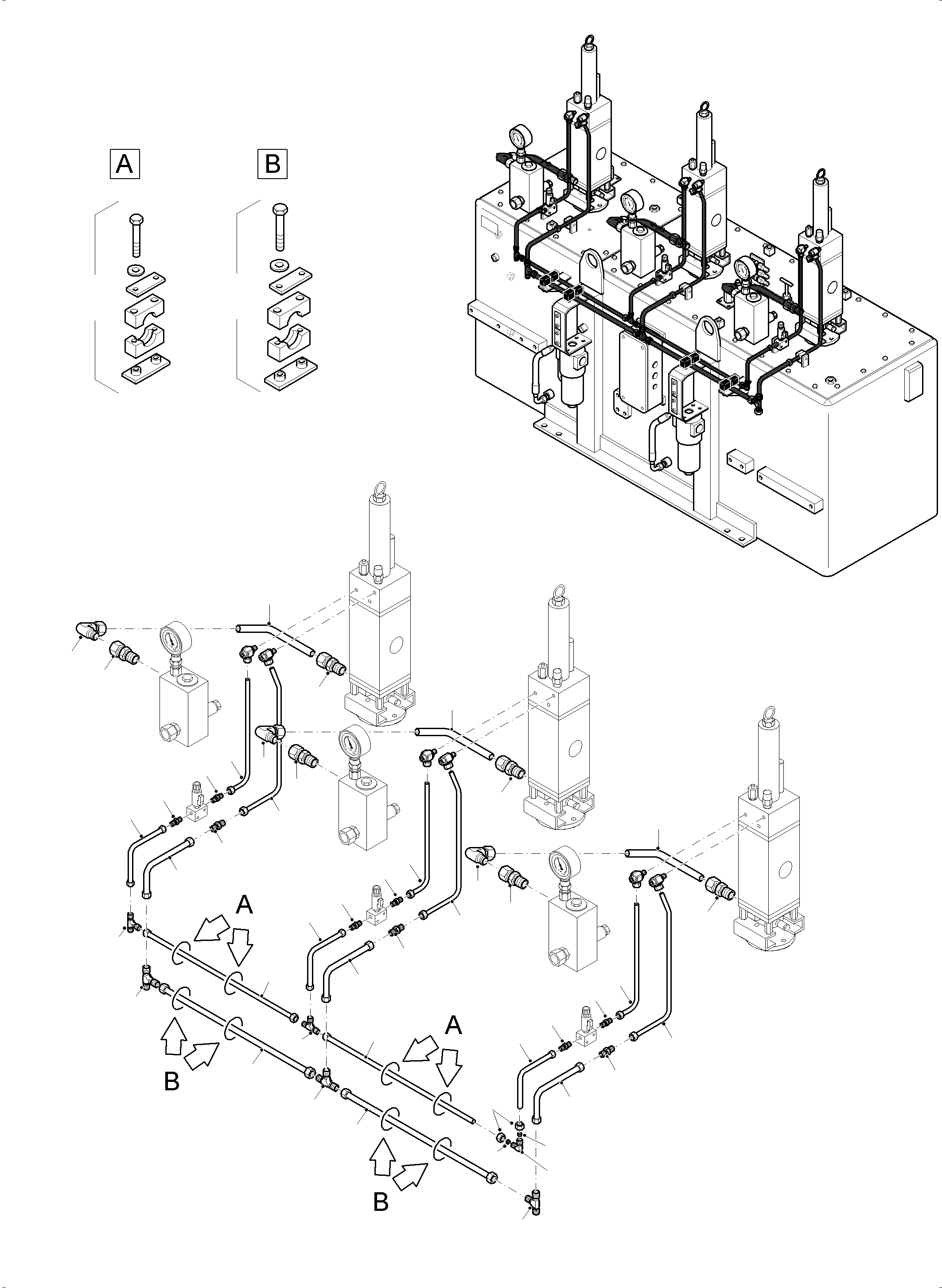 Excavators Mining Komatsu / PC8000-6 S/N 12114(G12114) / Lube Station Arr.(991-1550 : 991-1550)