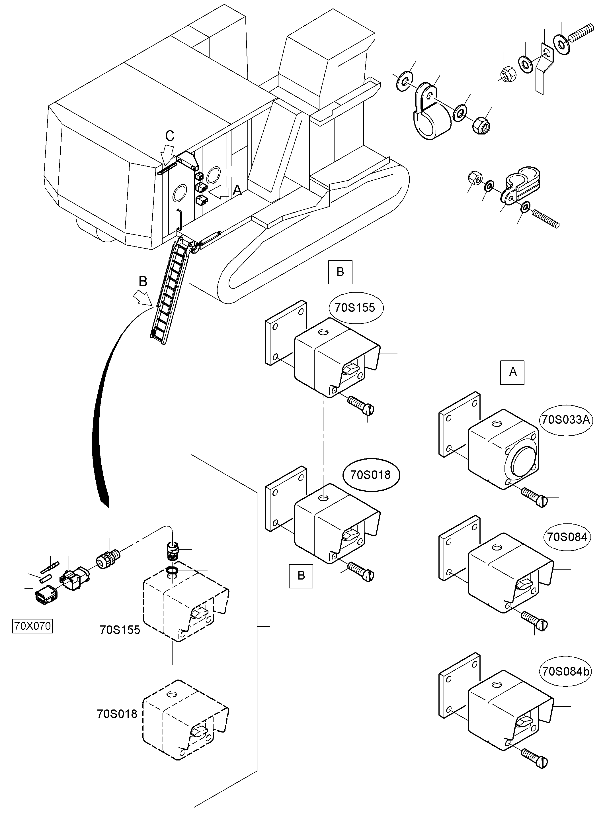 Excavators Mining Komatsu / PC8000-6 S/N 12114(G12114) / Electric Parts - Ladder(113-2243h : 113-2243h)