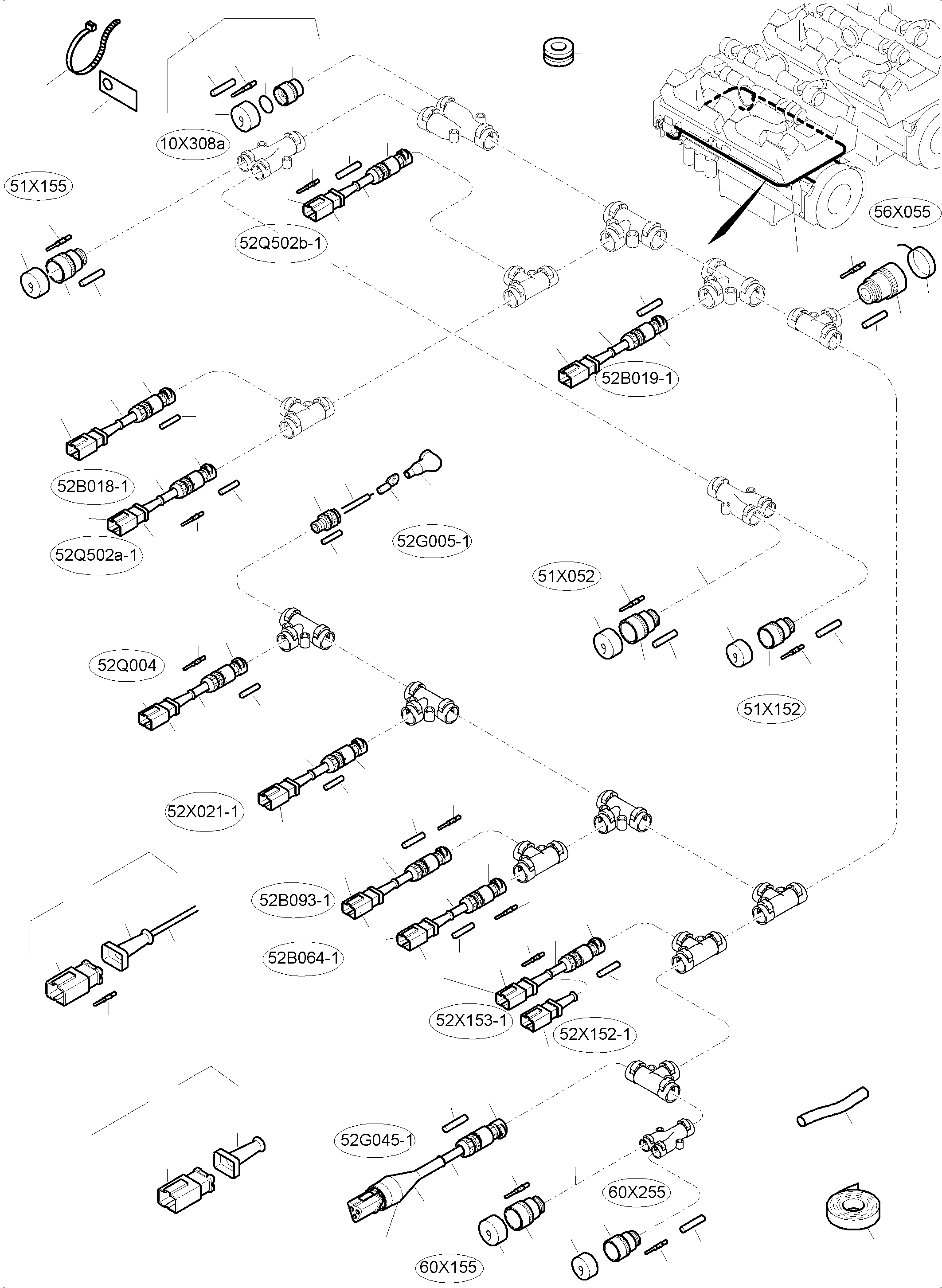 Excavators Mining Komatsu / PC8000-6 S/N 12114(G12114) / Cables - Motor(113-2248j : 113-2248j)