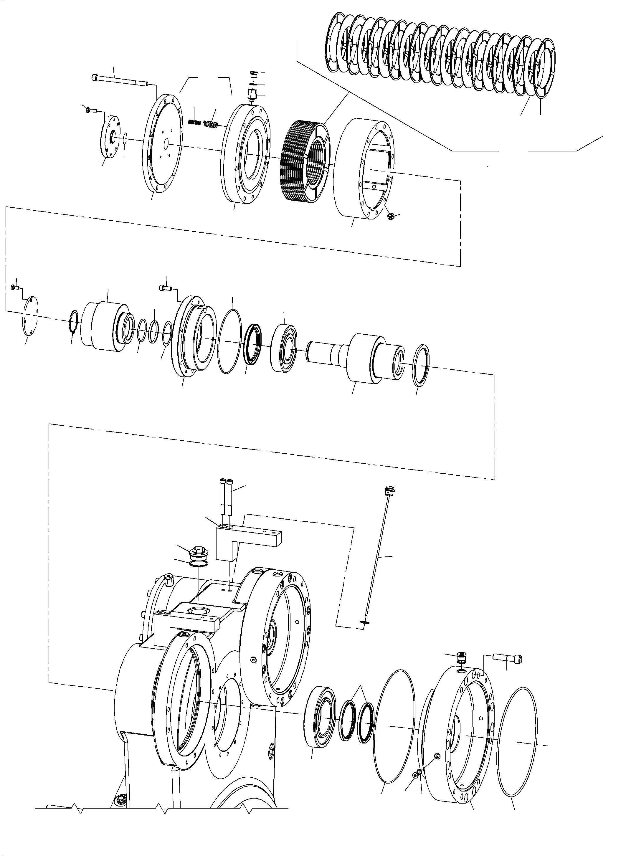 Komatsu parts book diagram for PC8000-11 S/N 12117: DRIVE GEAR BOX