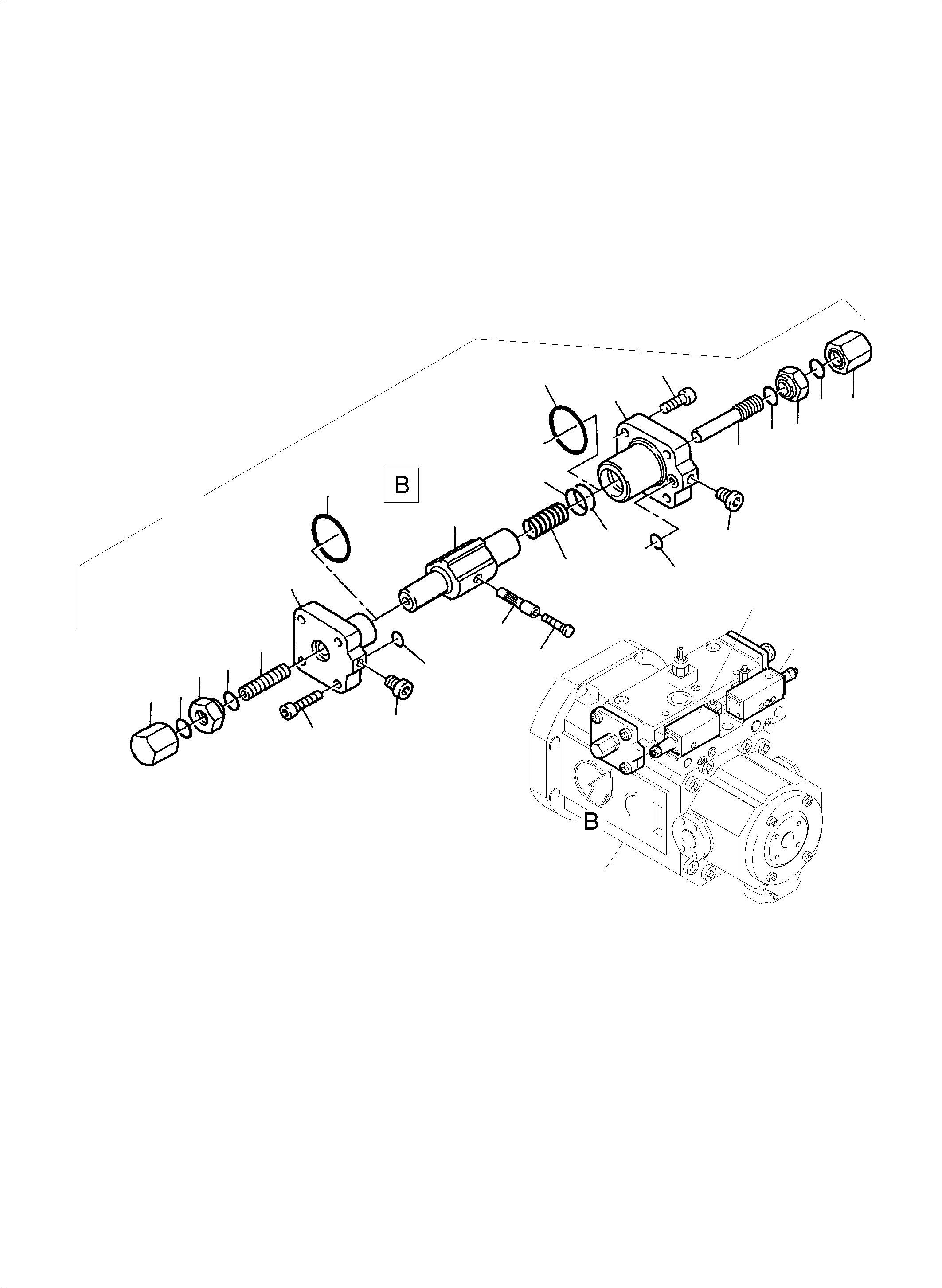 Komatsu parts book diagram for PC8000-11 S/N 12117: VARIABLE DISPLACEMENT PUMP