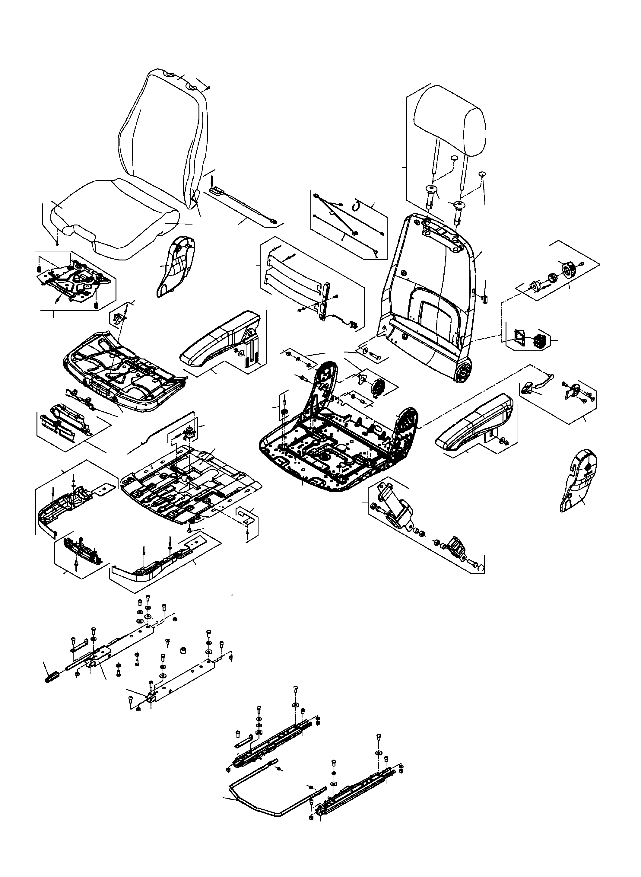 Komatsu parts book diagram for PC8000-11 S/N 12117: OPERATOR'S SEAT