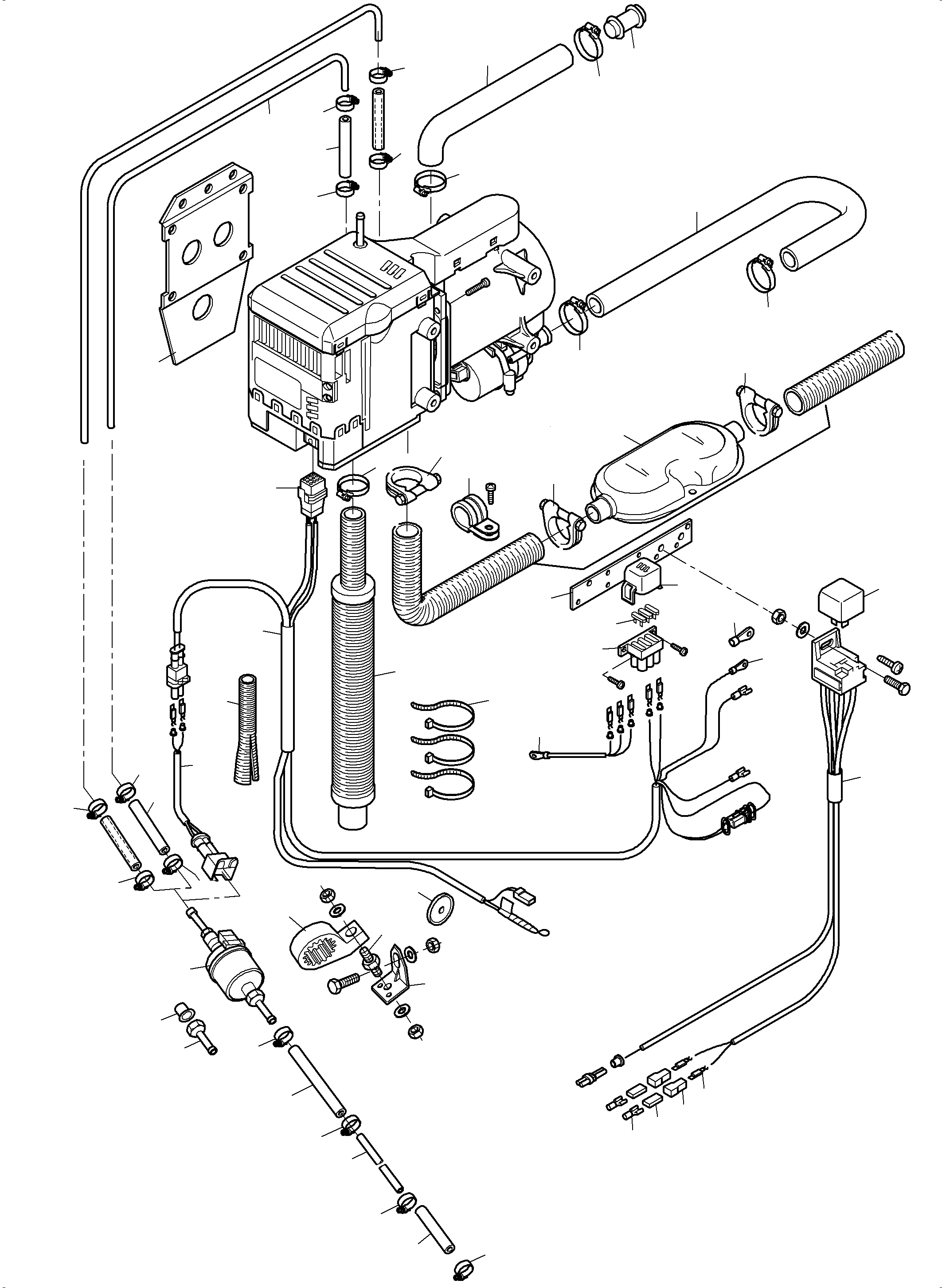Komatsu parts book diagram for PC8000-11 S/N 12117: WATER HEATING