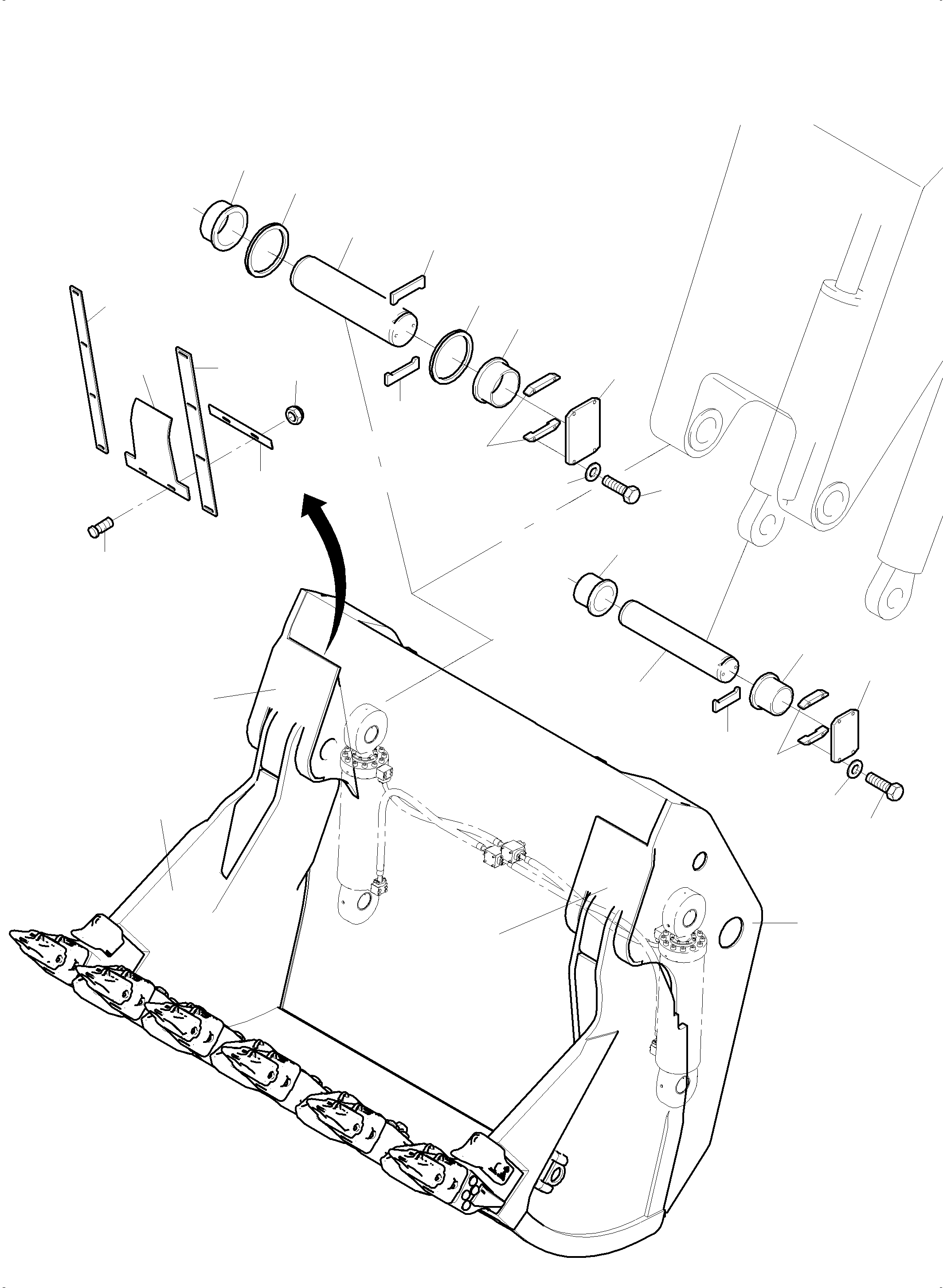 Komatsu parts book diagram for PC8000-11 S/N 12117: BULLCLAM BUCKET 42,0 CBM