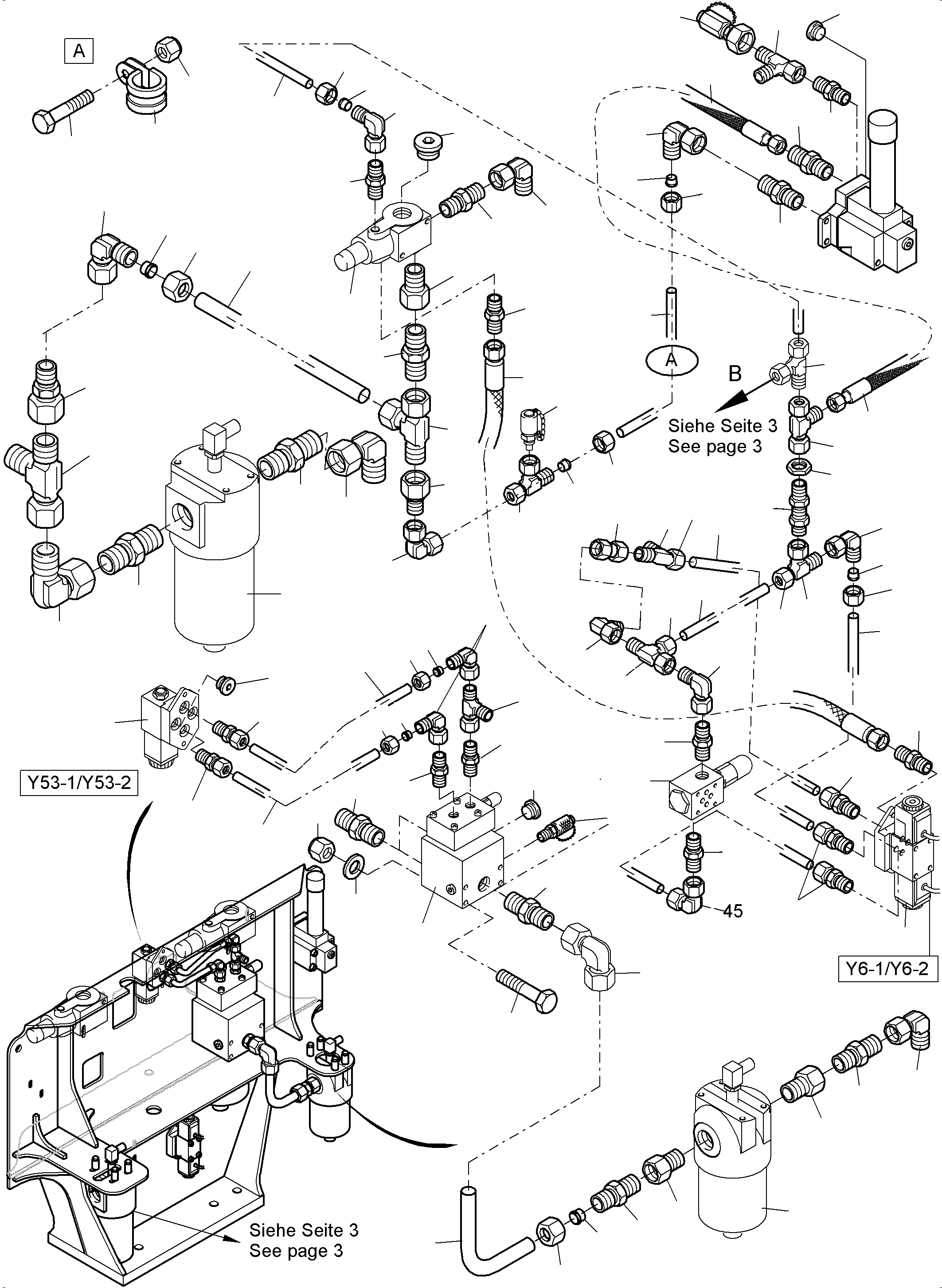 Excavators Mining Komatsu / PC8000-11 S/N 12117(G12117) / Control- and Filter Plate - PDG with Piping(113-1833q : 113-1833q)