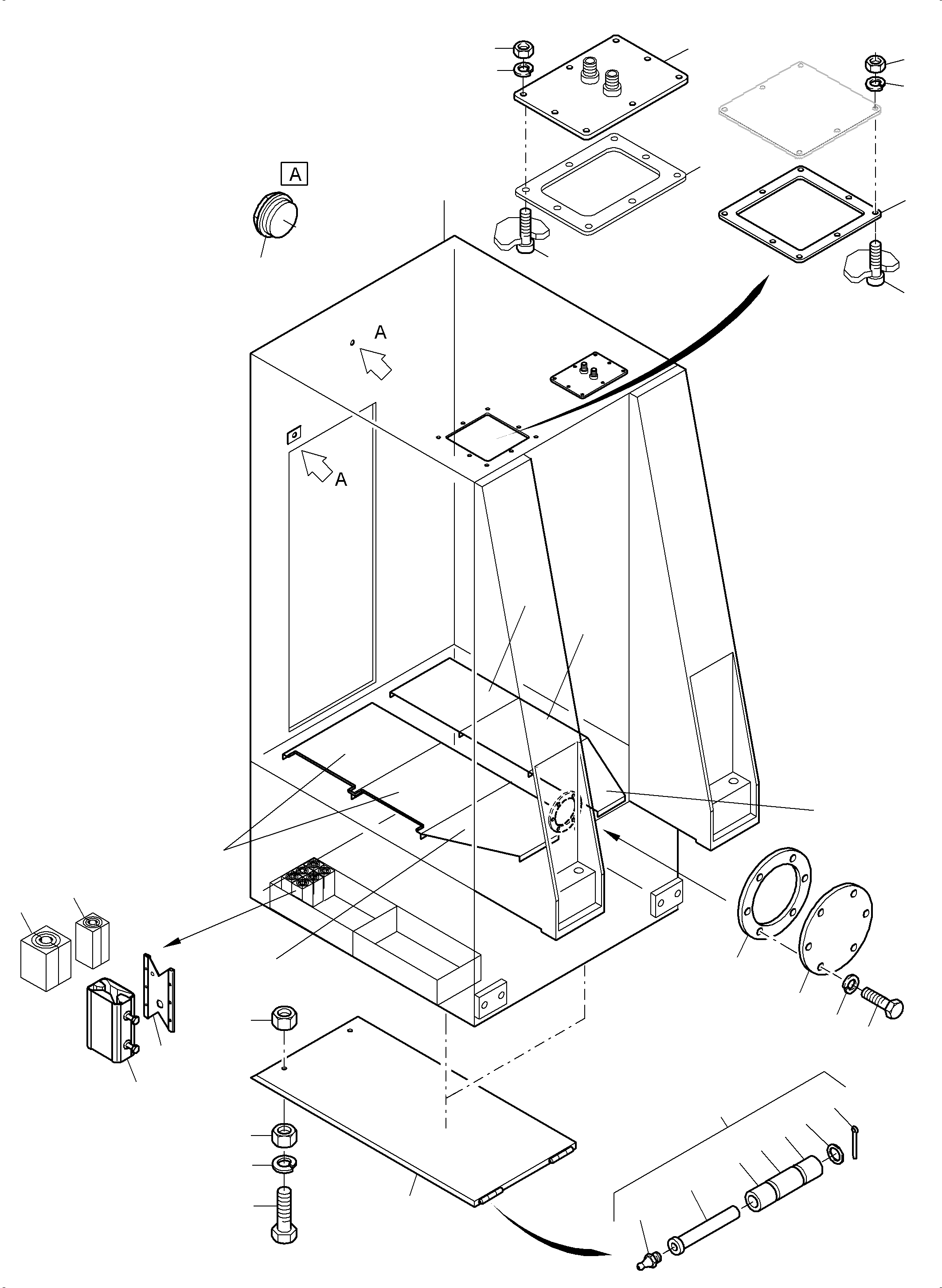 Komatsu parts book diagram for PC8000-11 S/N 12117: CAB SUPPORT