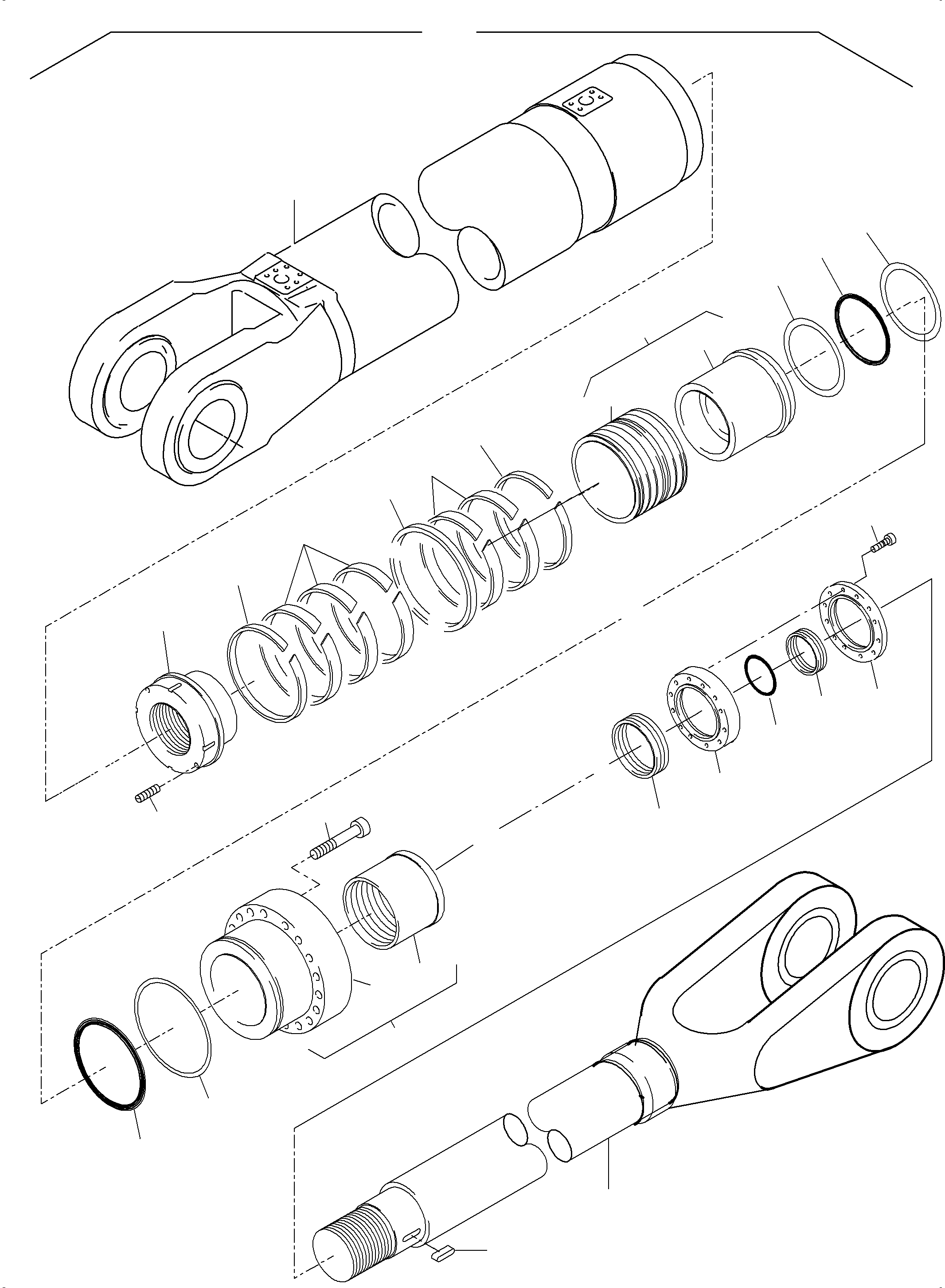 Komatsu parts book diagram for PC8000-11 S/N 12117: HYDR.-CYLINDER