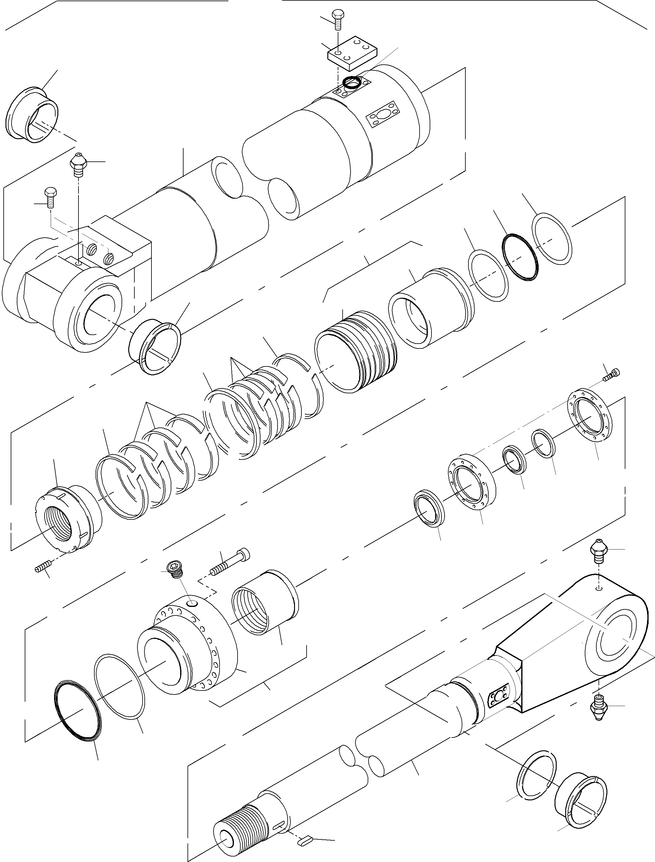 Komatsu parts book diagram for PC8000-11 S/N 12117: HYDR.-CYLINDER