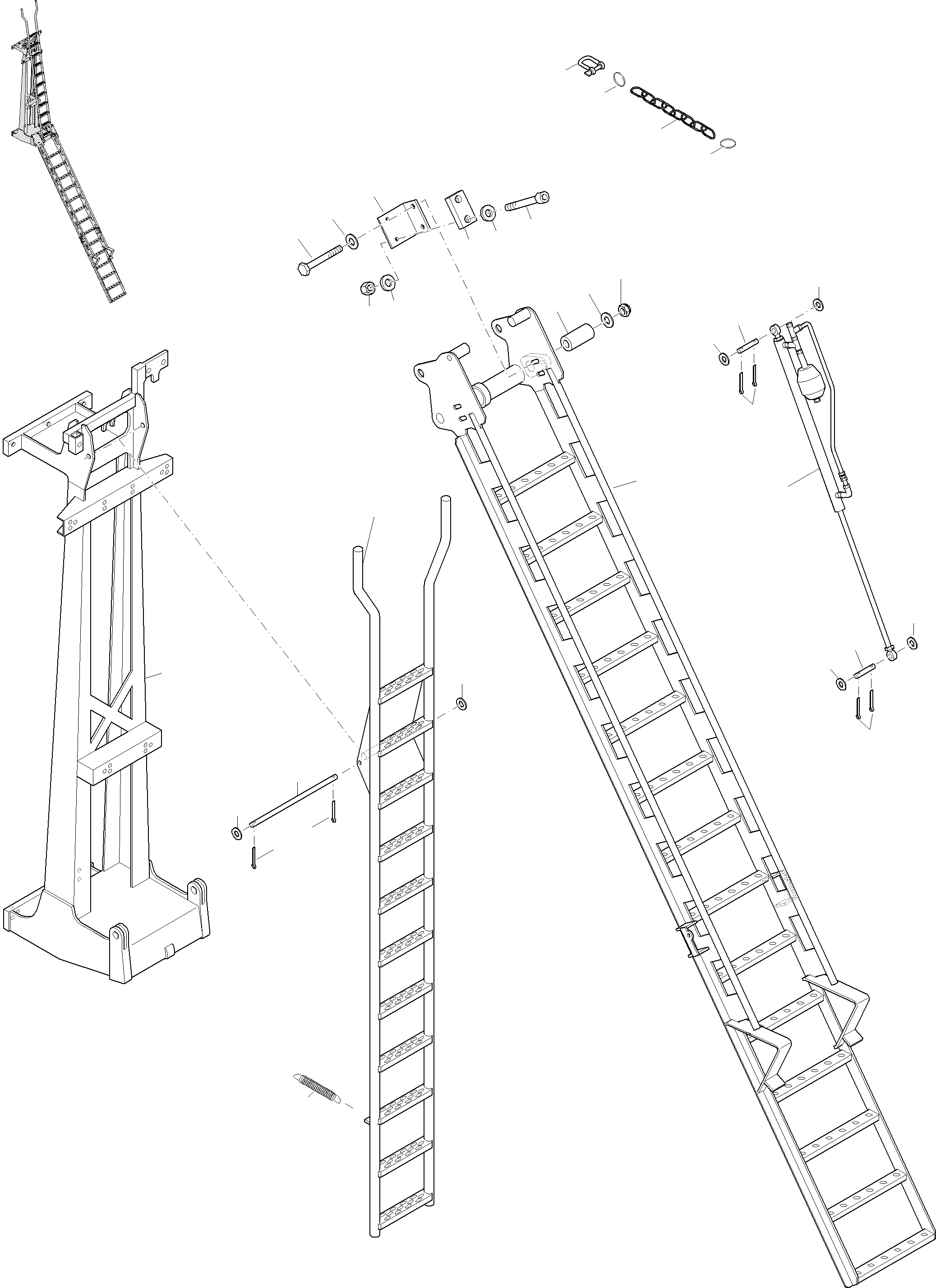 Komatsu parts book diagram for PC8000-11 S/N 12117: EMERGENCY LADDER-CAB